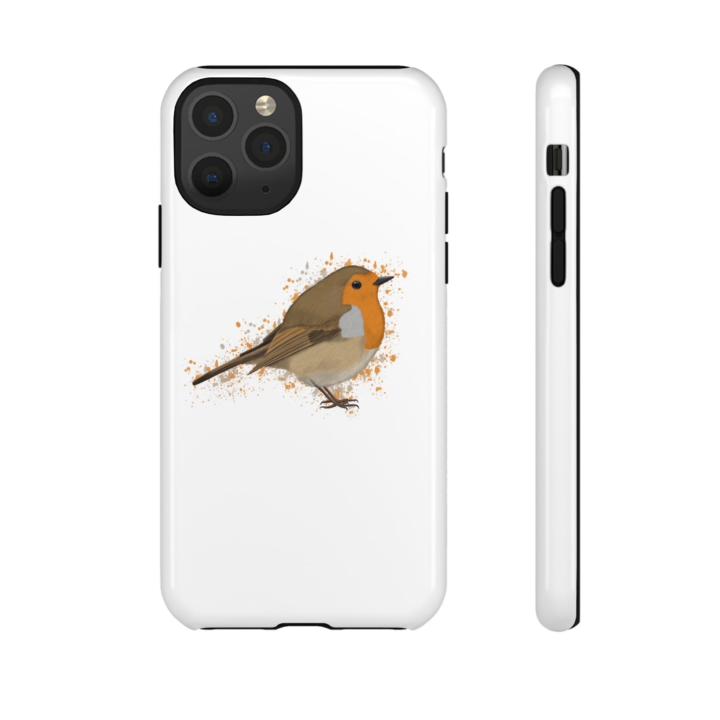 Rotkehlchen Vogel iPhone & Google Pixel Vogelmotiv Handyhülle Weiß