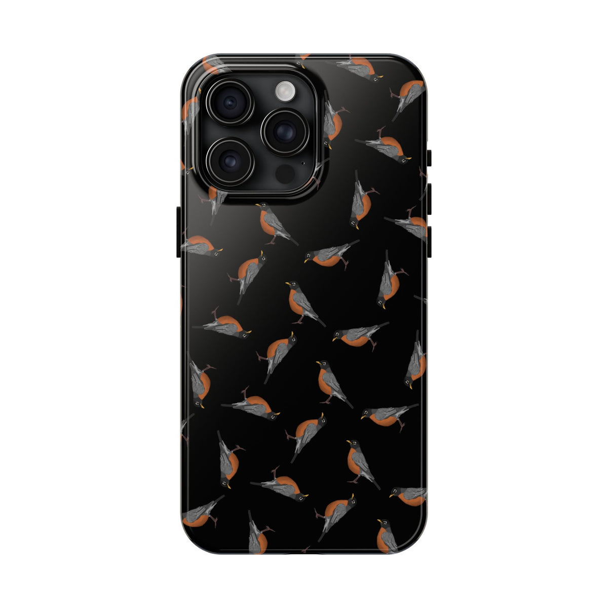 American Robin iPhone Case Black – Premium Tough Phone Cover for Bird Lovers