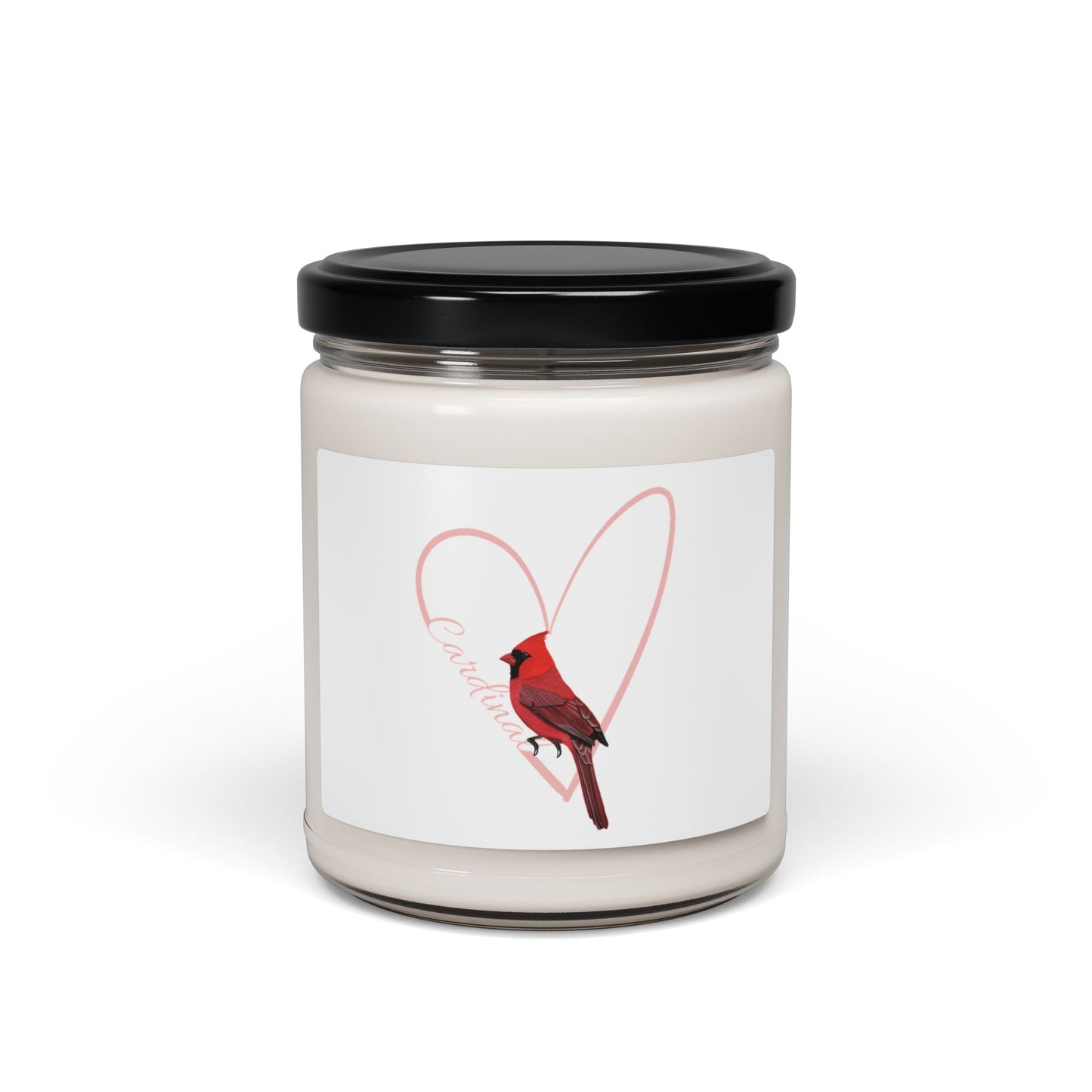Cardinal Scented Soy Candle Bird with Heart 9oz