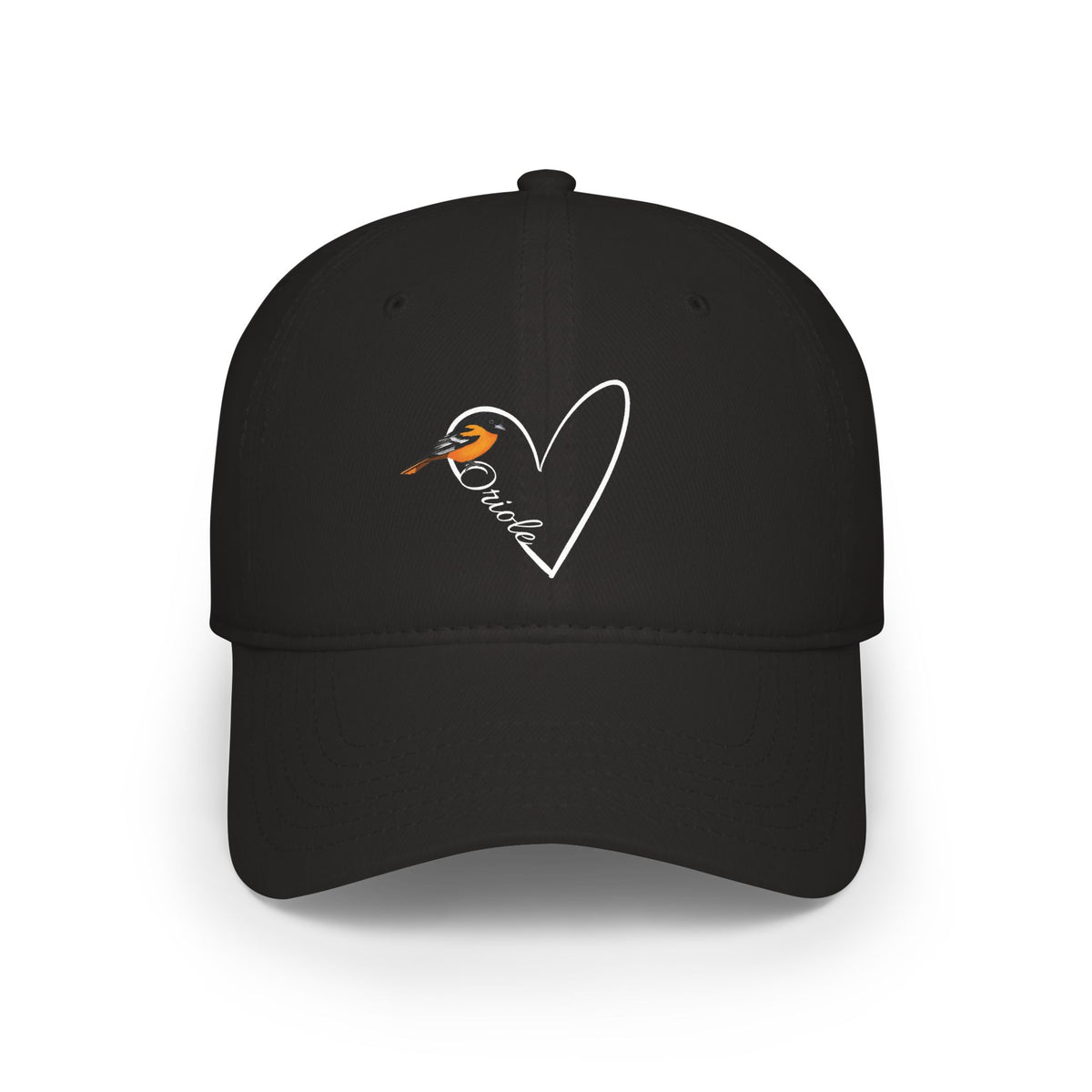 Baltimore Oriole Cap Heart | Birdwatching & Birdlover Backyard Bird Hat