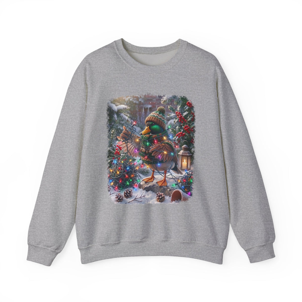 Mallard Duck Christmas Sweatshirt – Tangled Lights Winter Crewneck