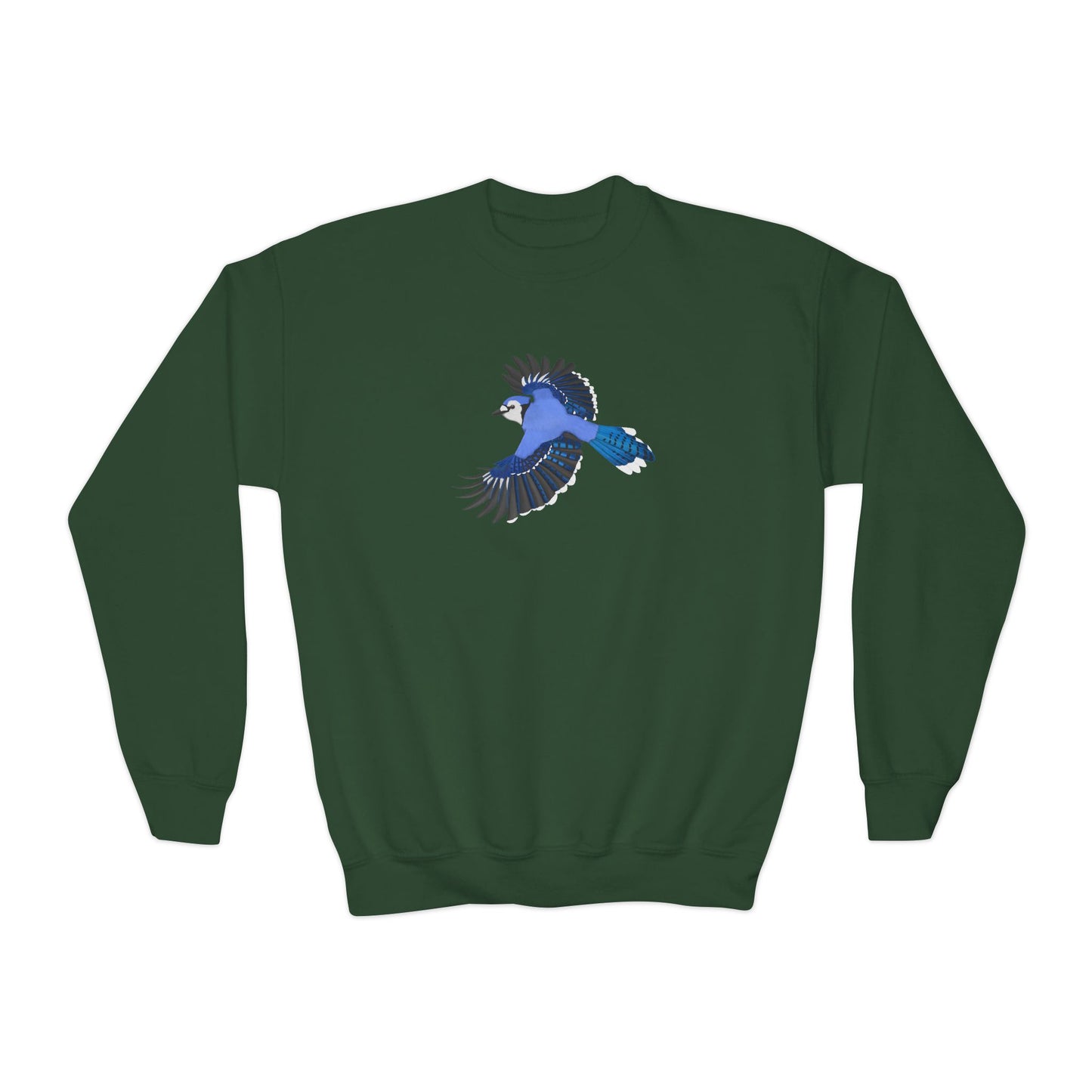 Blue Jay Bird Birding & Birdwatching Youth Crewneck Sweatshirt – Casual Kids Clothing, Sweatshirts
