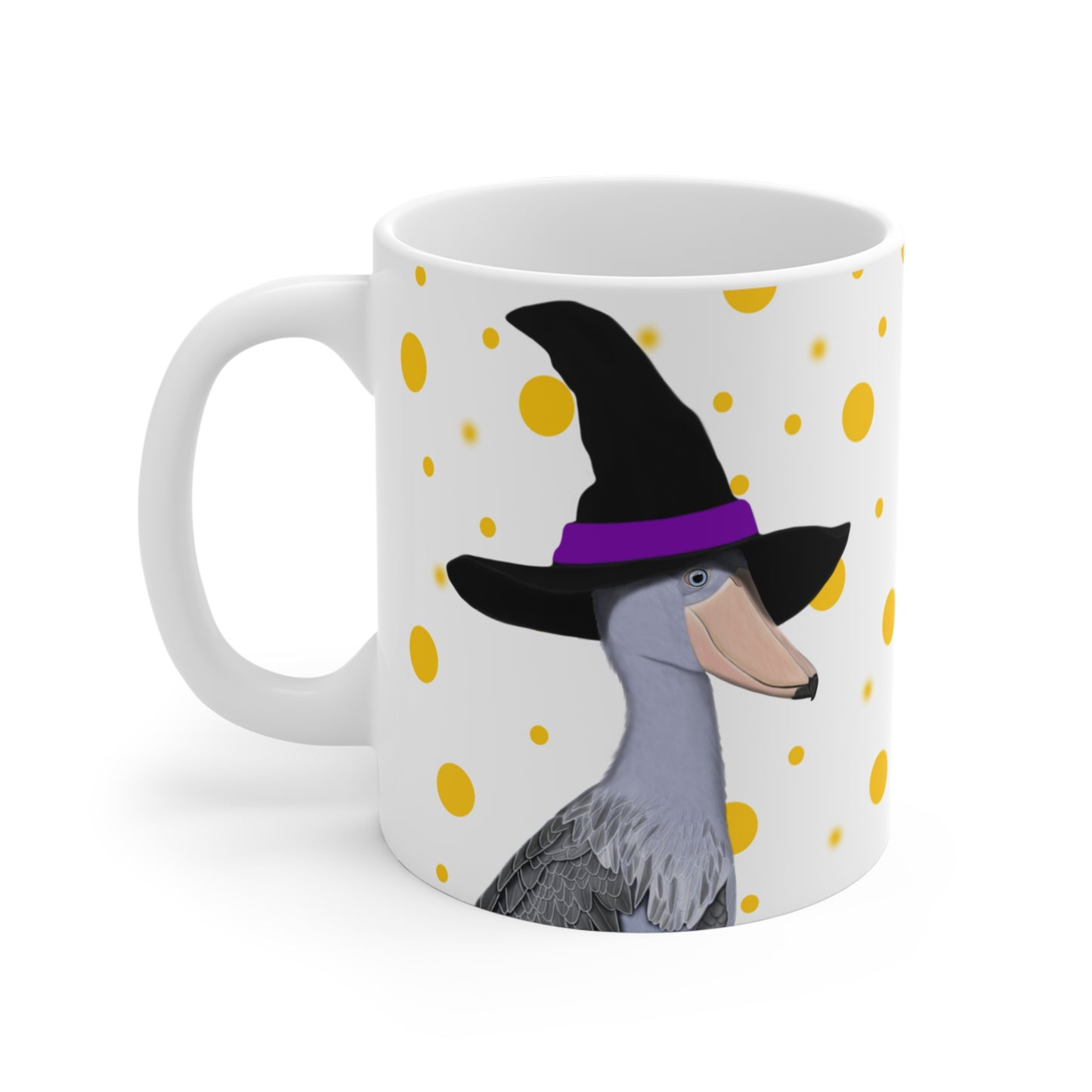 Shoebill Mug – with Witch Hat Halloween Bird 11oz