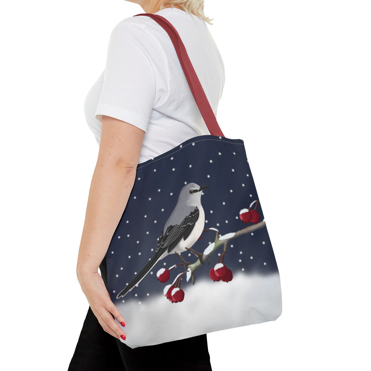 Spottdrossel auf einem Tragetasche – Accessories und All Over Print Stil