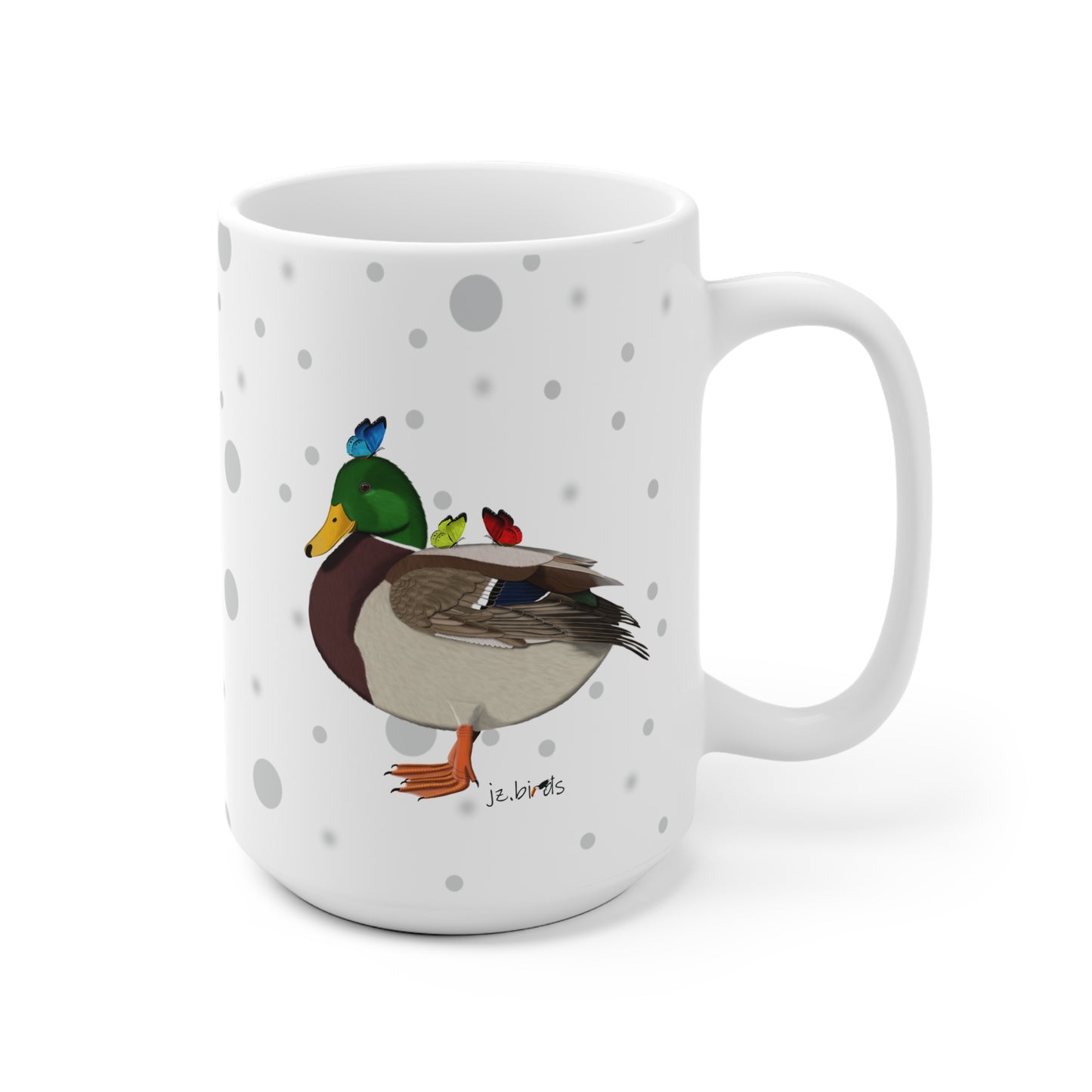 Ente mit Schmetterlingen Tasse 11 oz Hintergrund