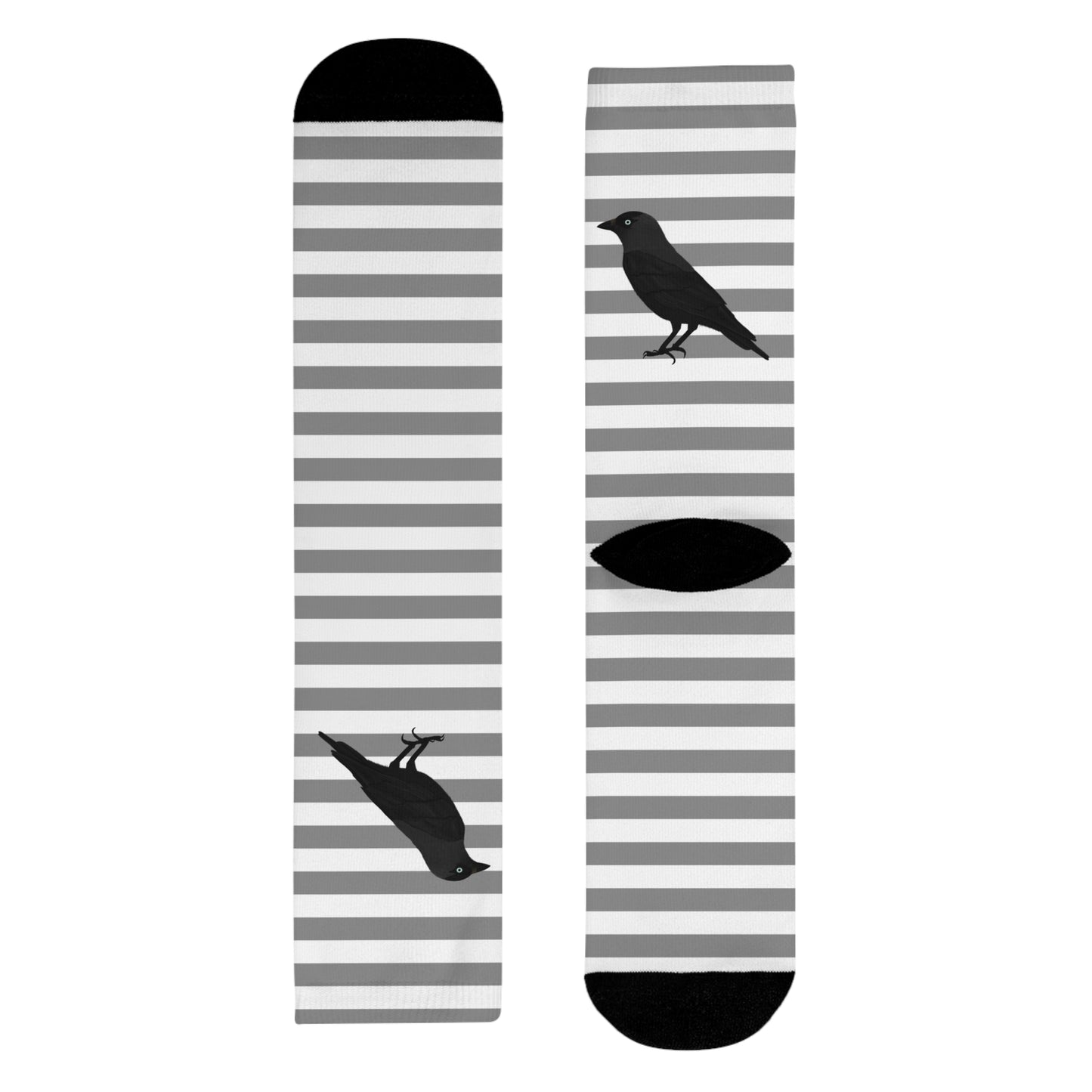 Dohle Vogel Socken mit Grau Weißen Streifen für Vogelfreunde & Vogelbeobachter