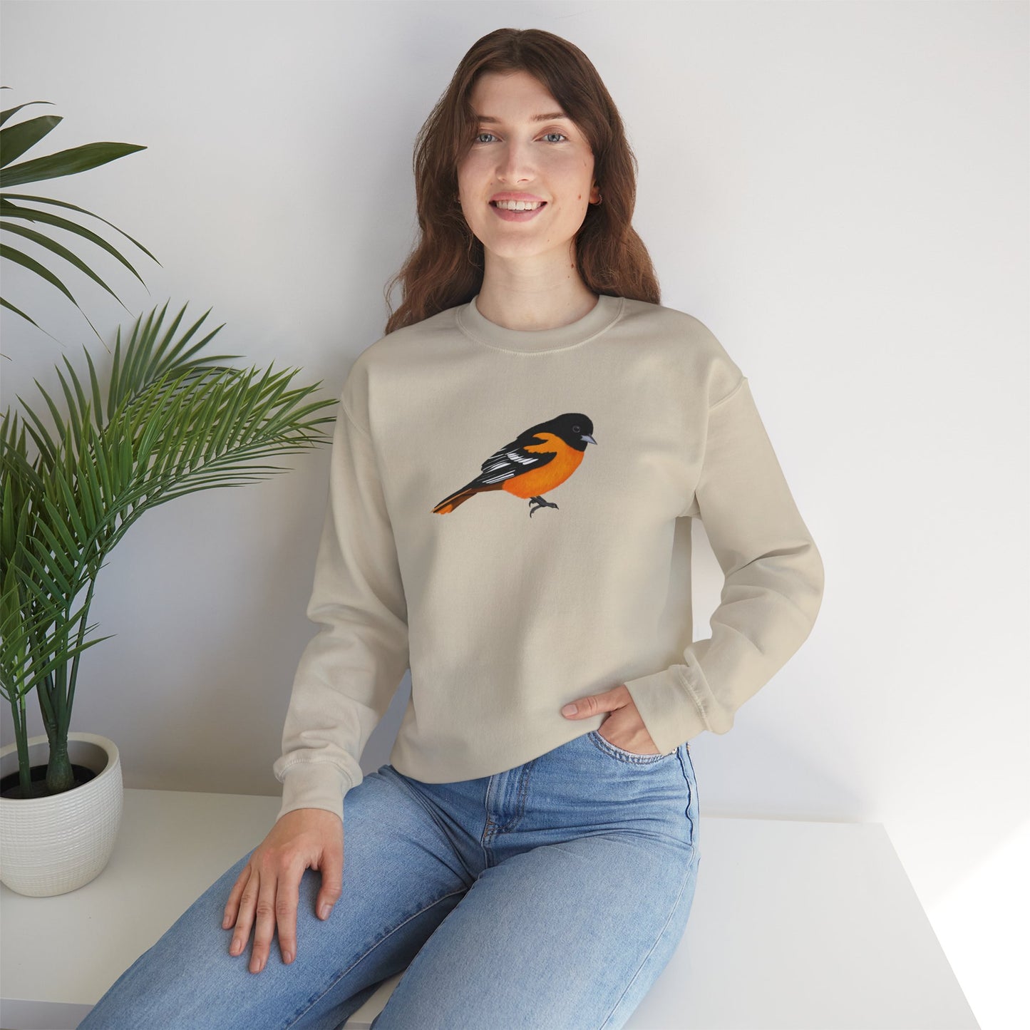 Baltimore Oriole Bird Watcher Biologist Crewneck Sweatshirt