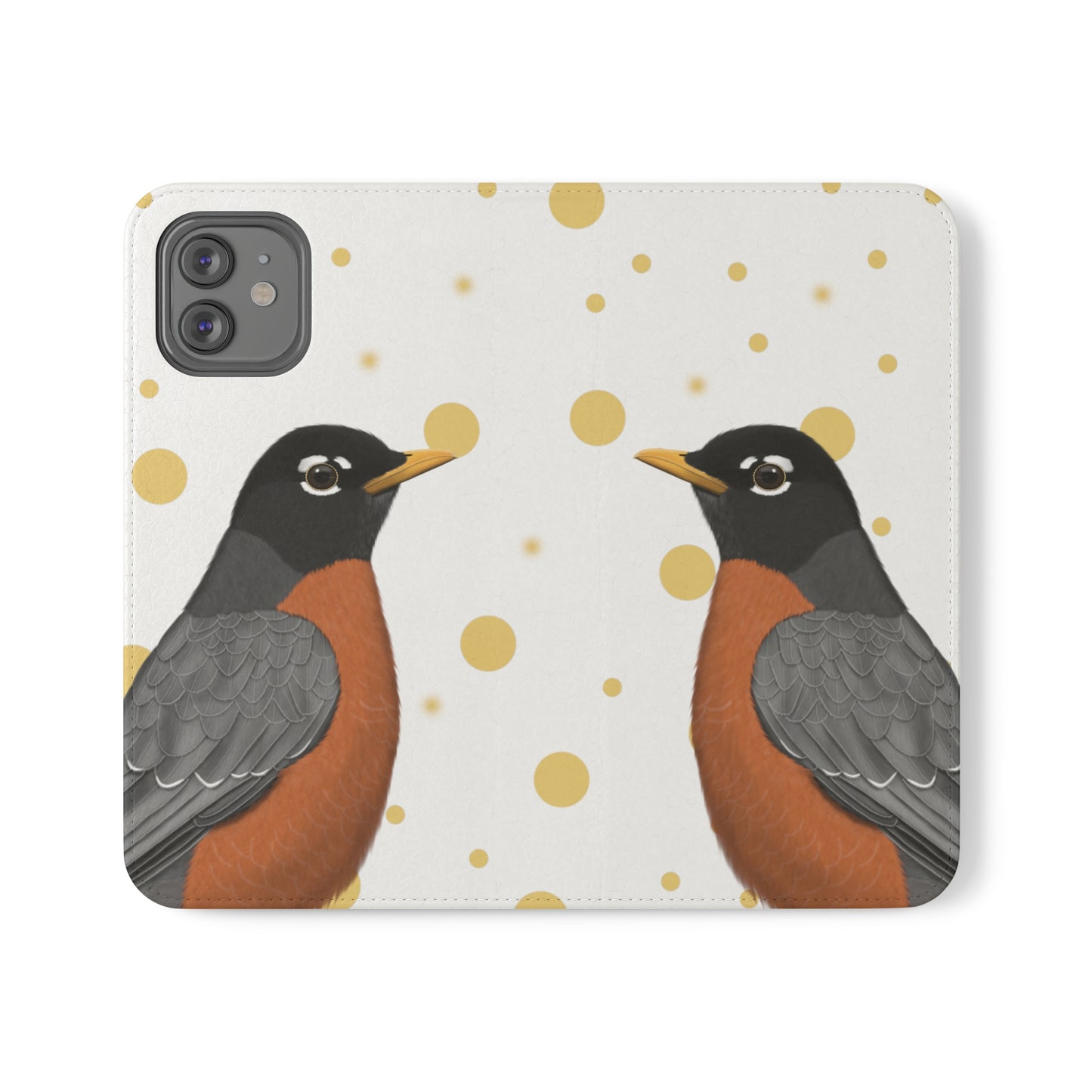 Robin Bird Art Phone Flip Case