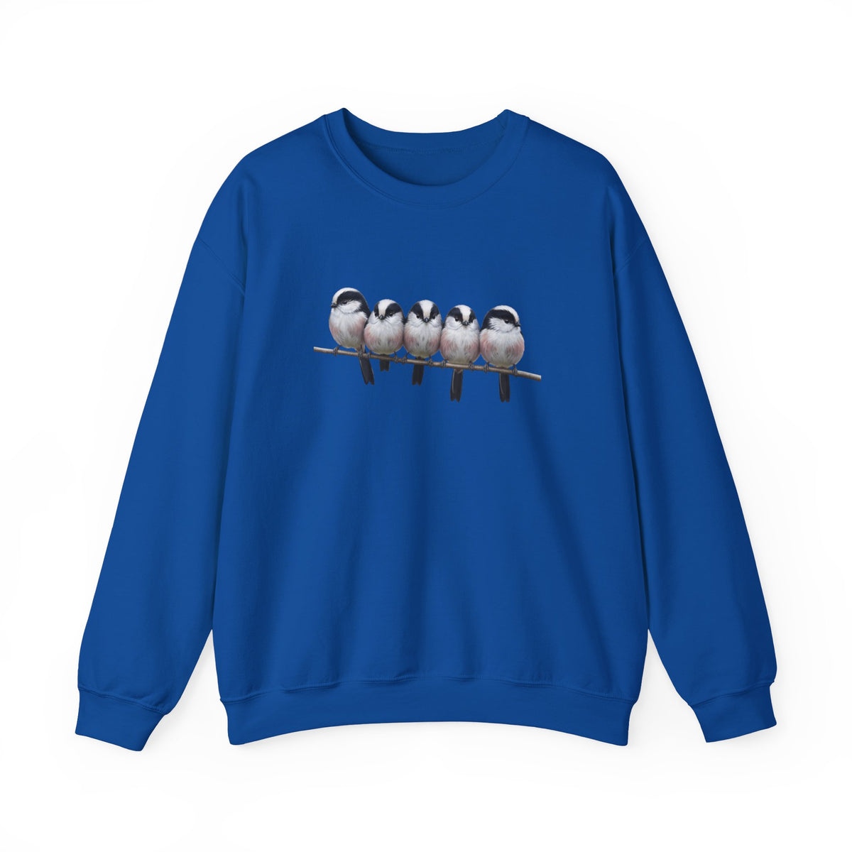 Long Tailed Titmouse Sweatshirt | Bird Watcher Crewneck Unisex Songbird Gift for Lovers in Black