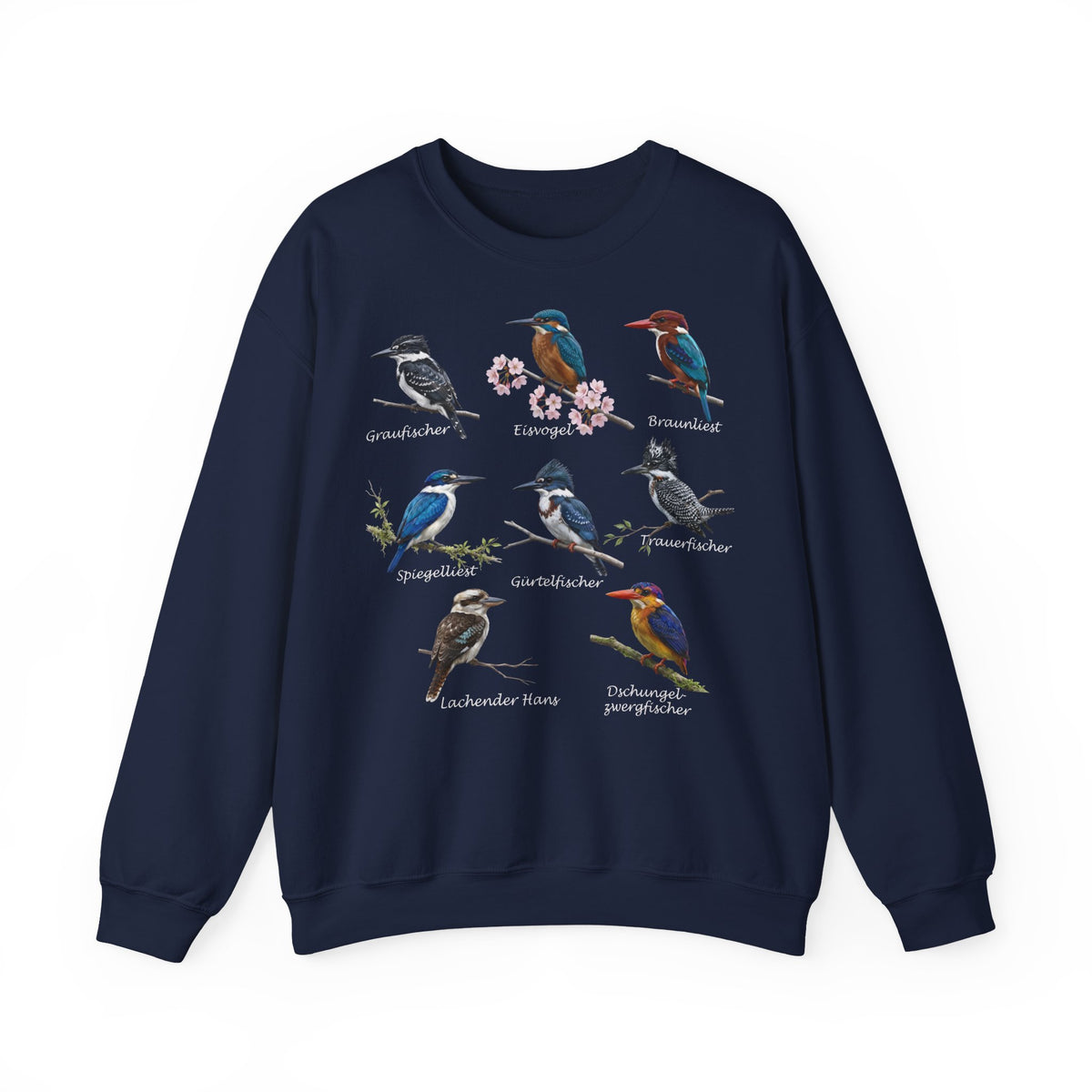 Sweatshirt mit Eisvögeln Vogelmotiv Animal Graphic Tee Hintergrund
