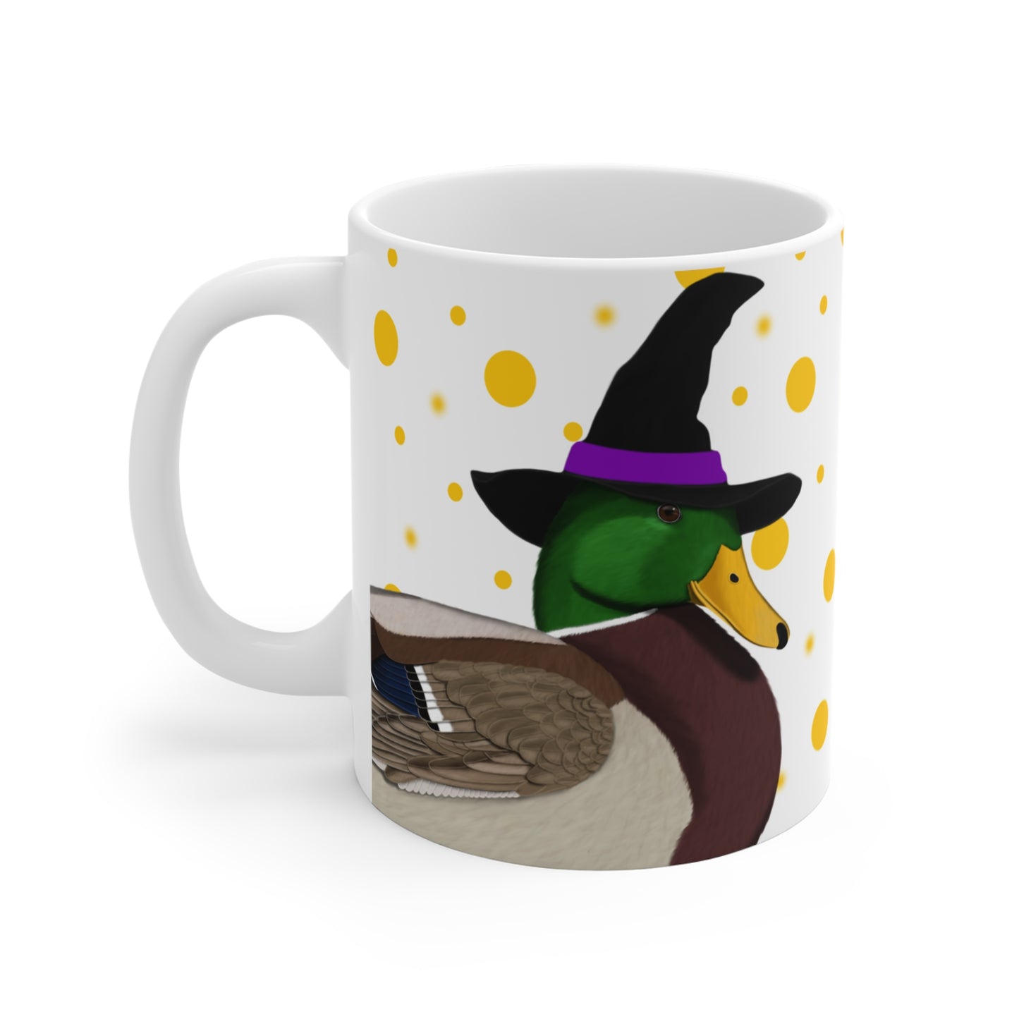 Mallard with Witch Hat Halloween Bird Mug 11oz