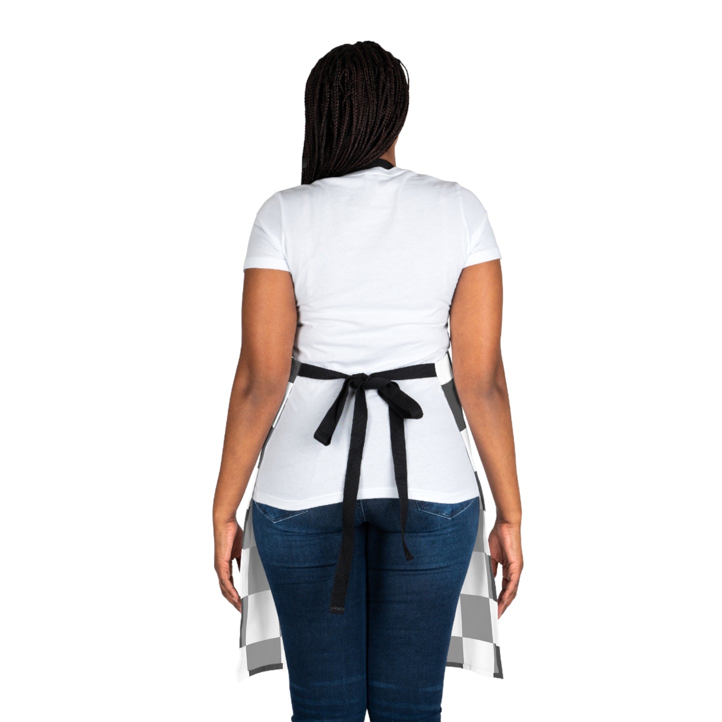 Grey Parrot Kitchen Chef Bird Art Apron Grey and White Checkered - jz.birds