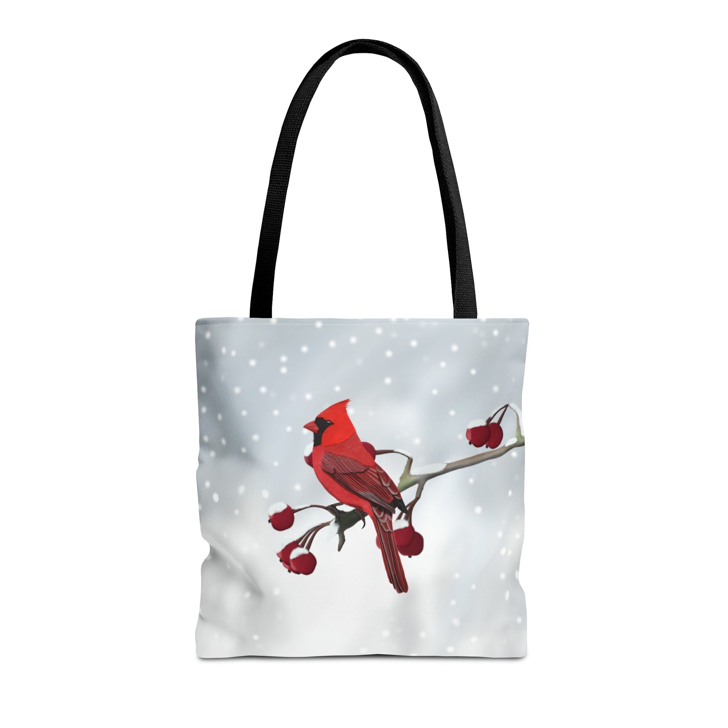 Cardinal on a Winter Branch Bird Tote Bag 16"x16"