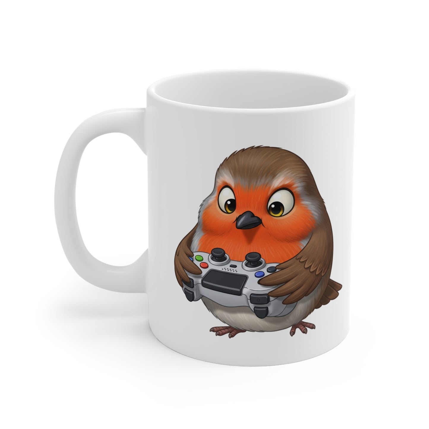 Robin with Controller Video Games Gaming Bird Mug 11oz