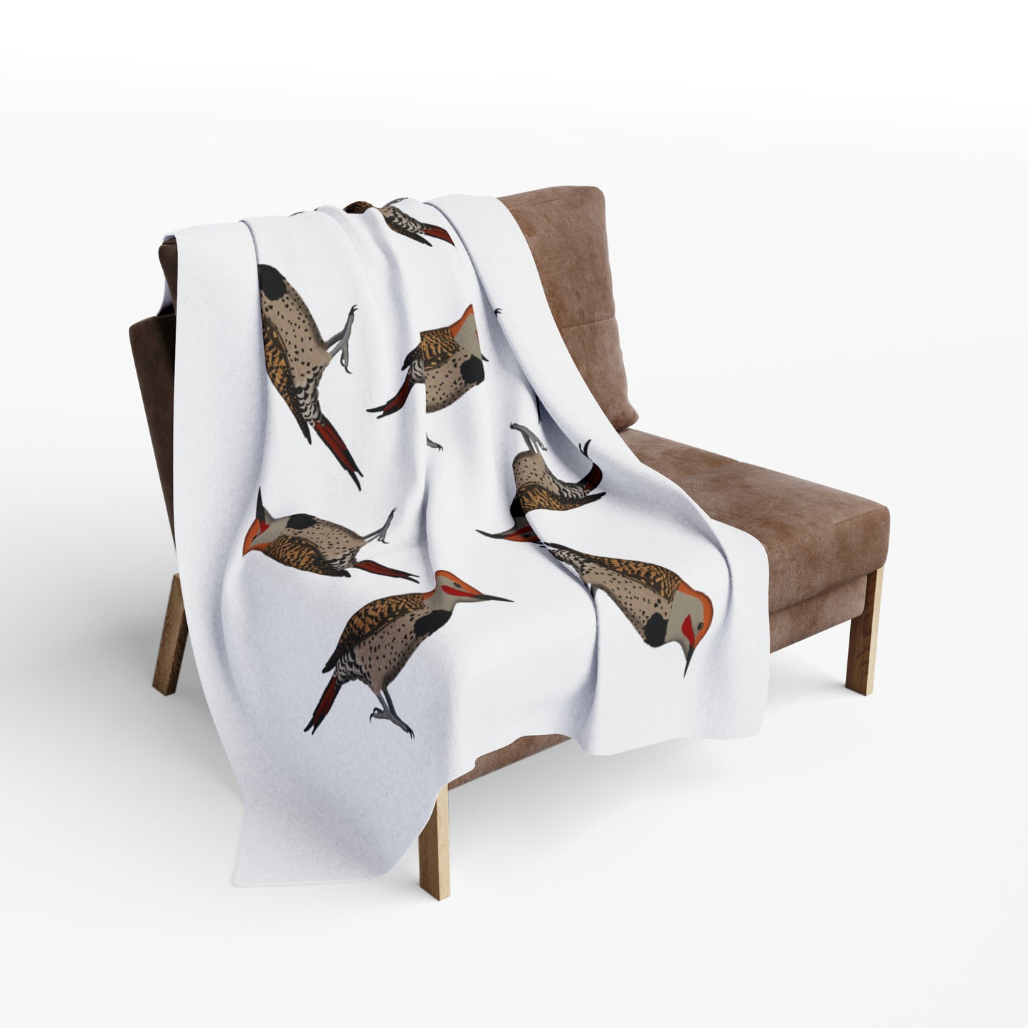 Northern Flicker Bird Arctic Fleece Blanket White