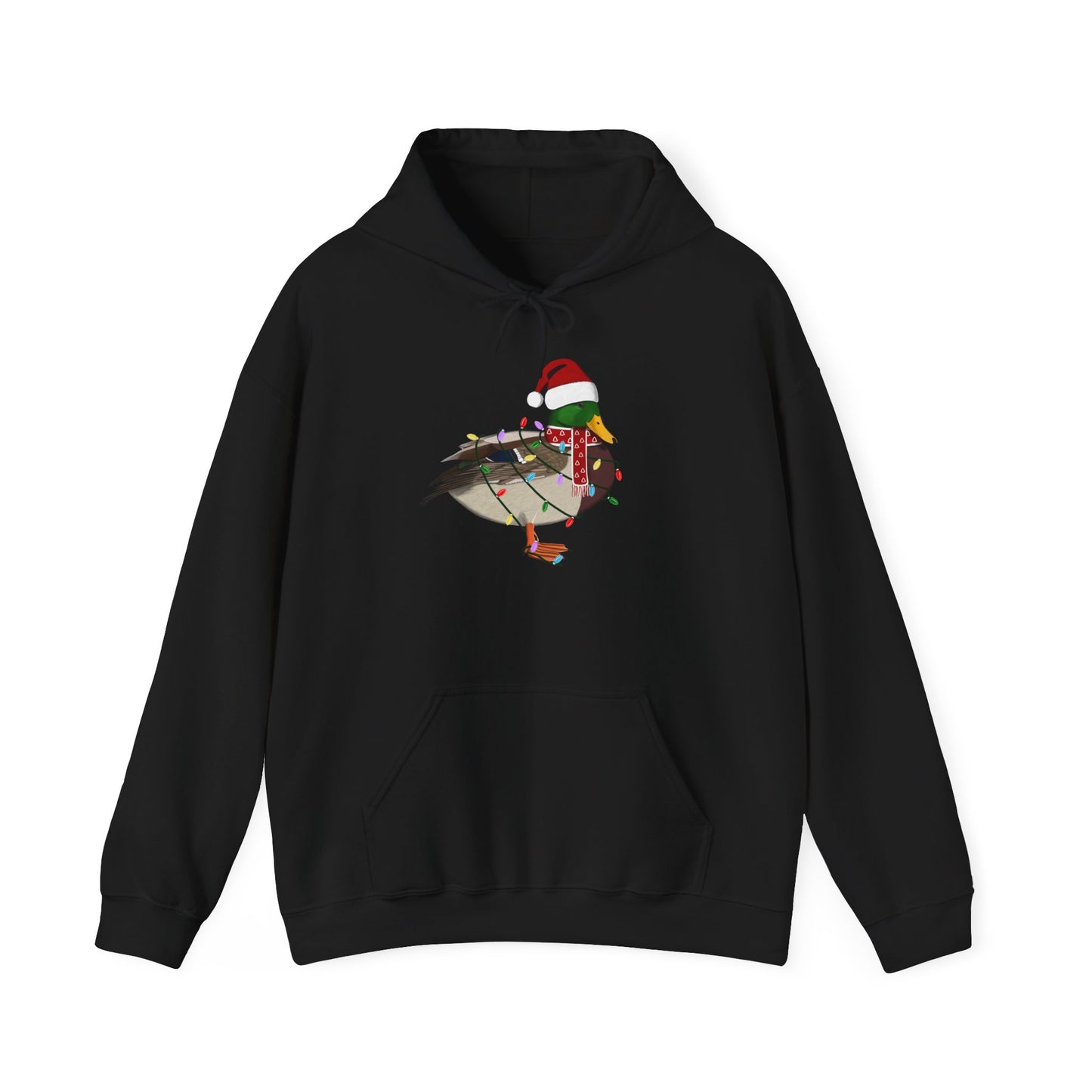Ente Weihnachts-Hoodie - Vogel als Weihnachtsmann mit Lichterkette Sweater