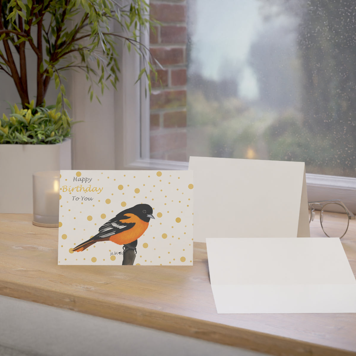 Baltimore Oriole Birthday Cards – Card – Premium Matte Bird Greeting