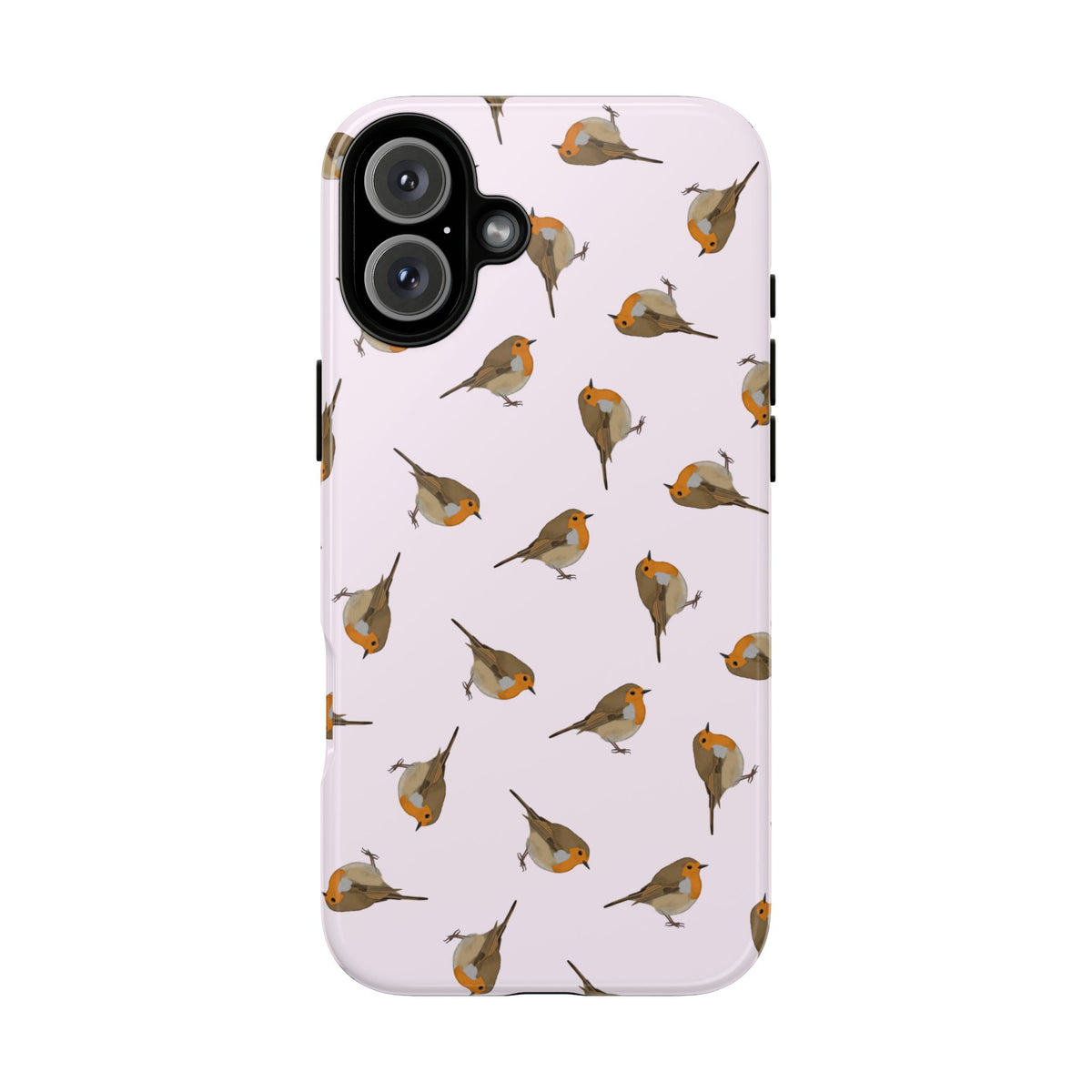 Funda para móvil con motivo de petirrojo en rosa | Motivo de pájaro para iPhone y Google Pixel