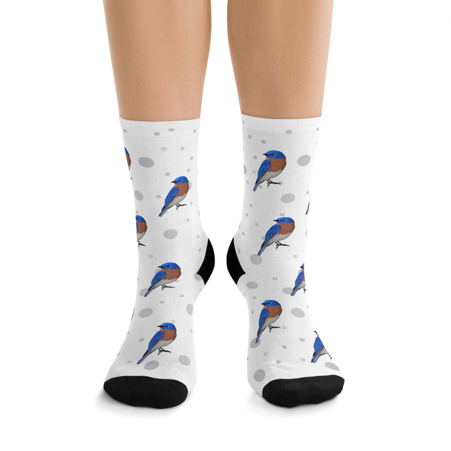Bluebird Socks White Bird Socks for Bird Lovers One Size