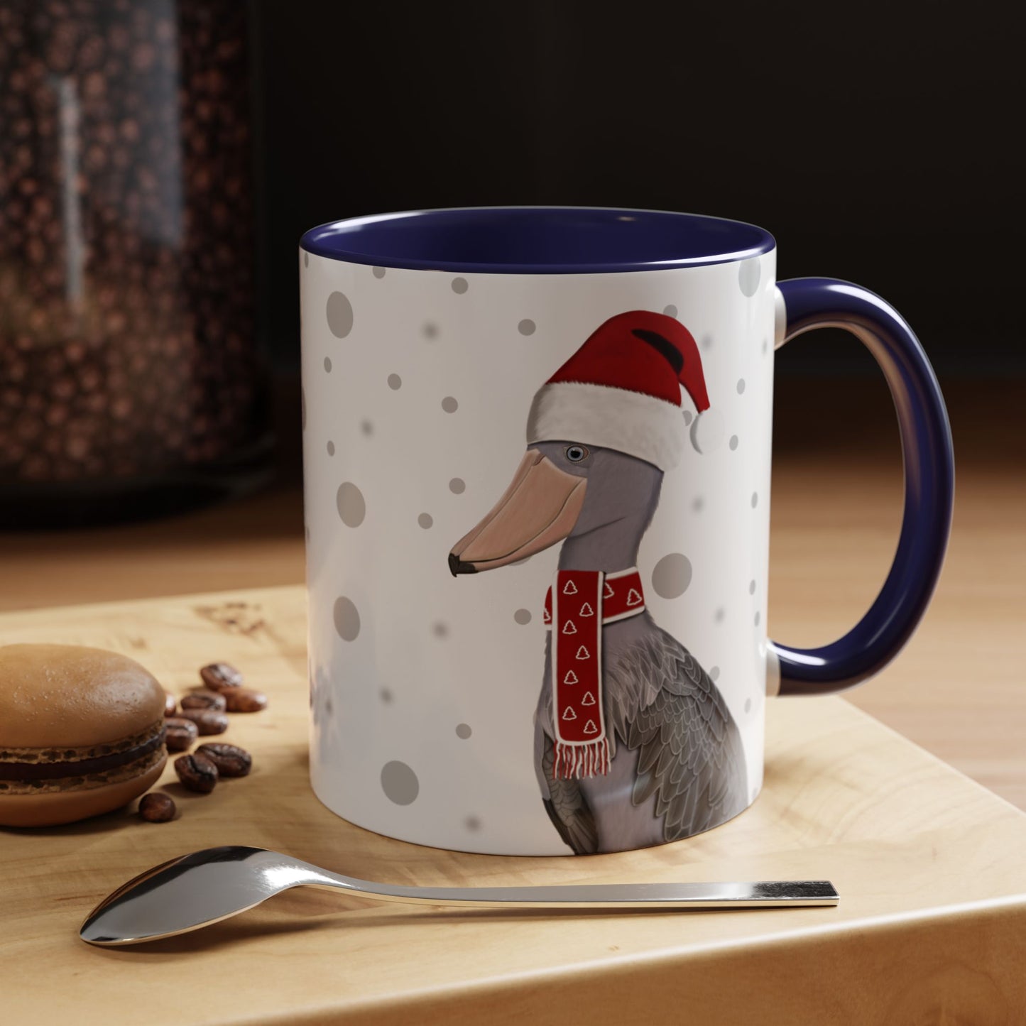 ハシビロコウのクリスマスバードコーヒーマグ