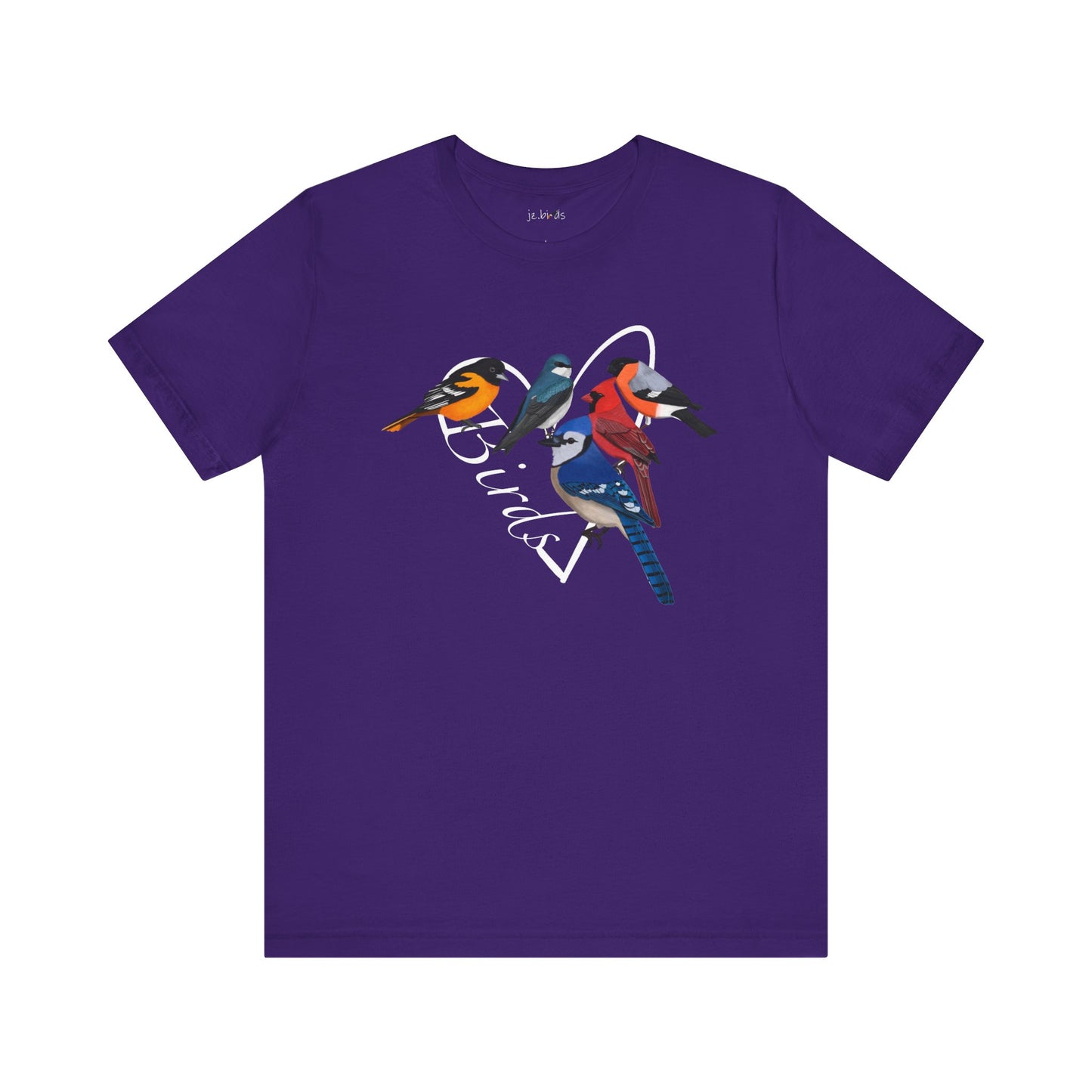 Blue Jay Cardinal Oriole Bullfinch Tree Swallow Heart Bird T-Shirt