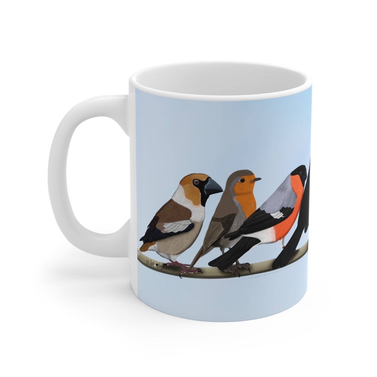 Rotkehlchen, Blaumeise, Zaunkönig und Amsel Tasse – 11 oz 11oz Stil