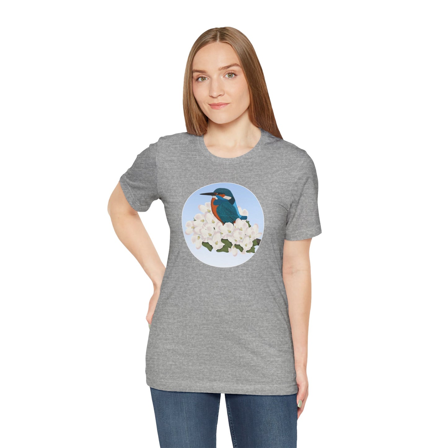 Kingfisher and Spring Apple Blossoms Bird T-Shirt