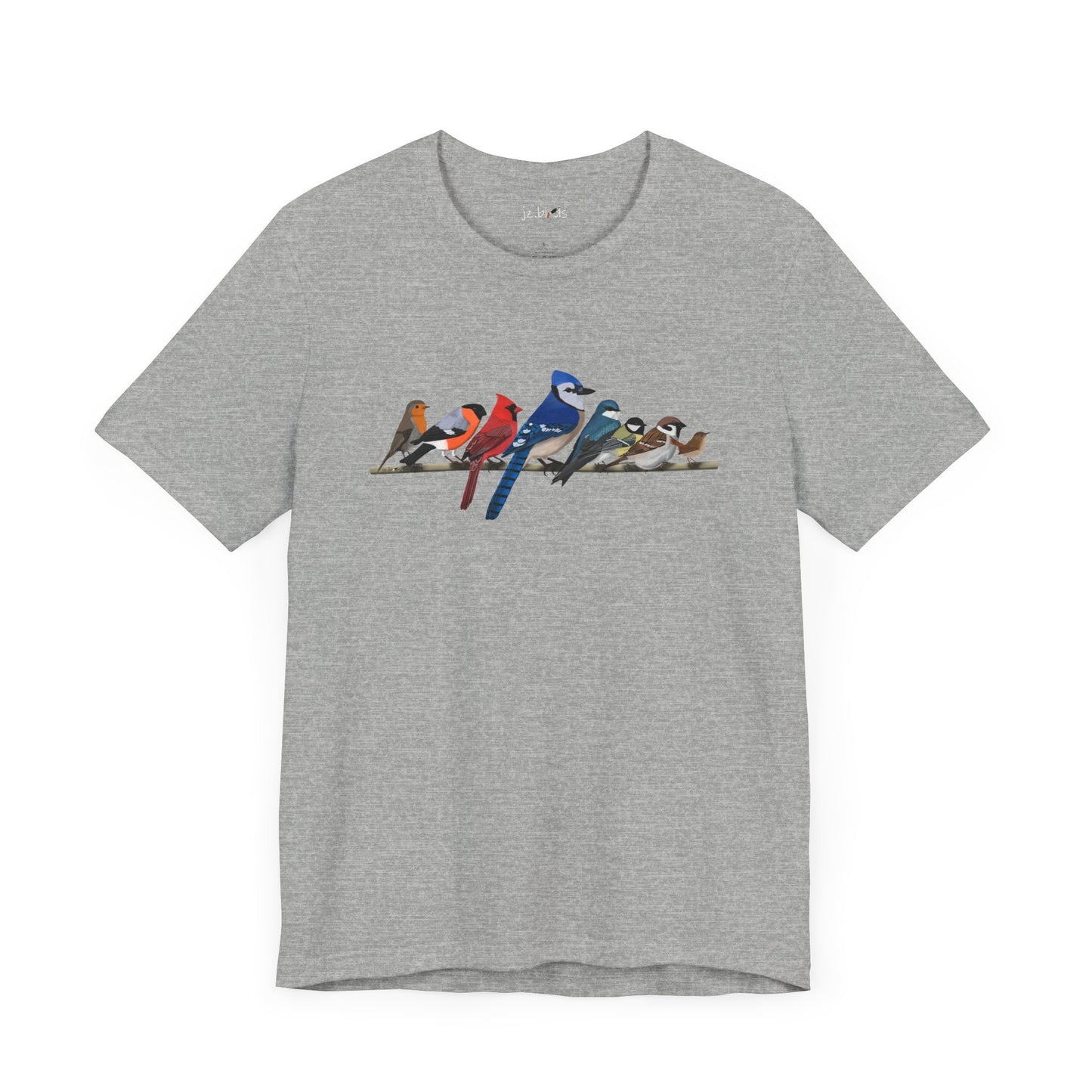 Blue Jay Cardinal Robin Garden Birds on a Branch Birding & Birdwatching Bird T-Shirt