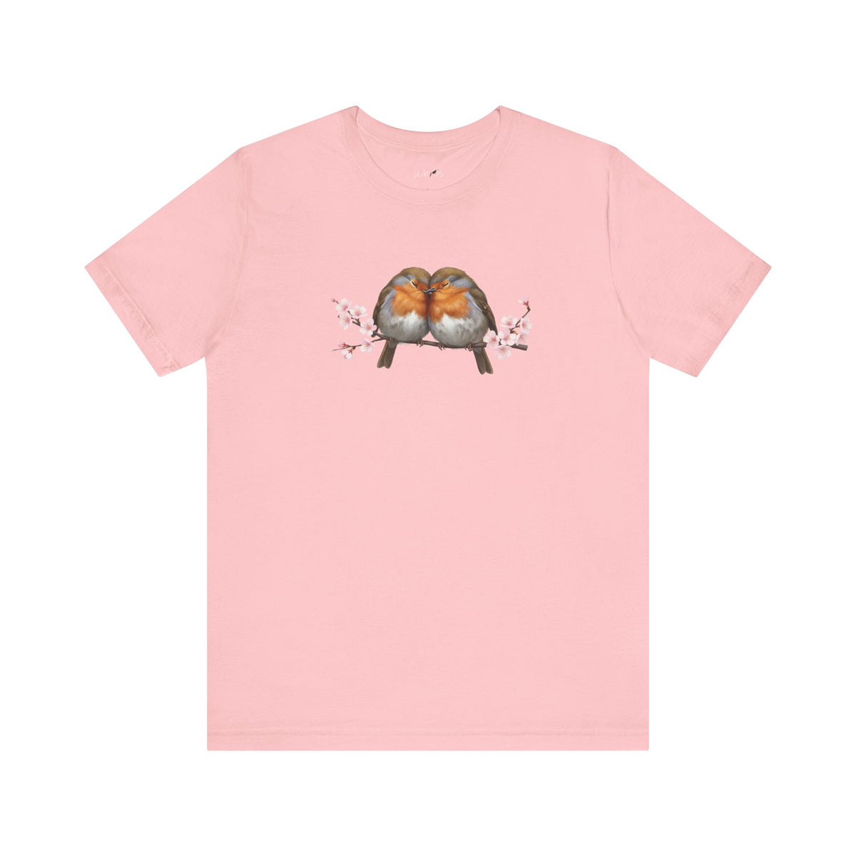 Lovebird and Robin T-Shirt on bird lover background