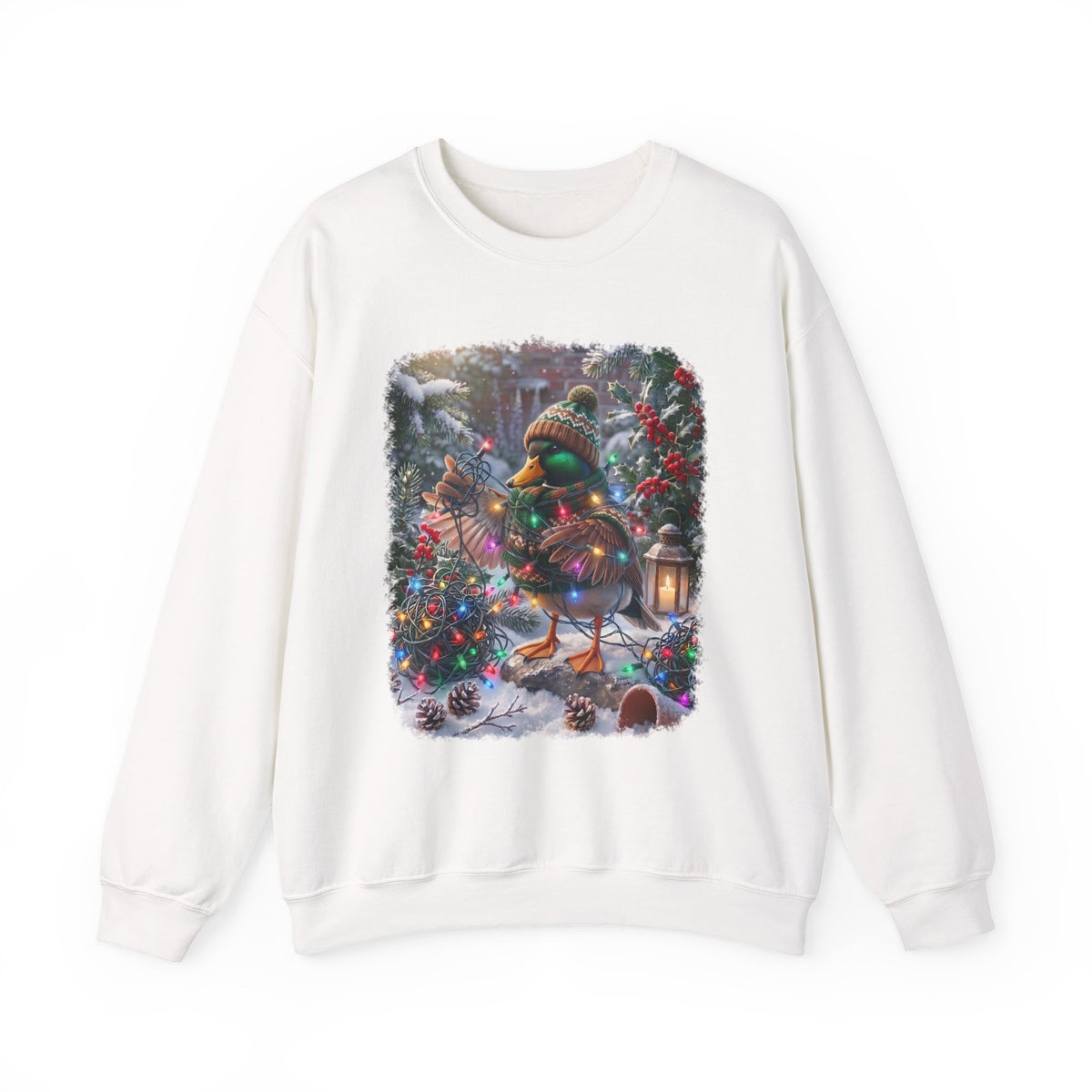 Mallard Duck Christmas Sweatshirt – Tangled Lights Winter Crewneck
