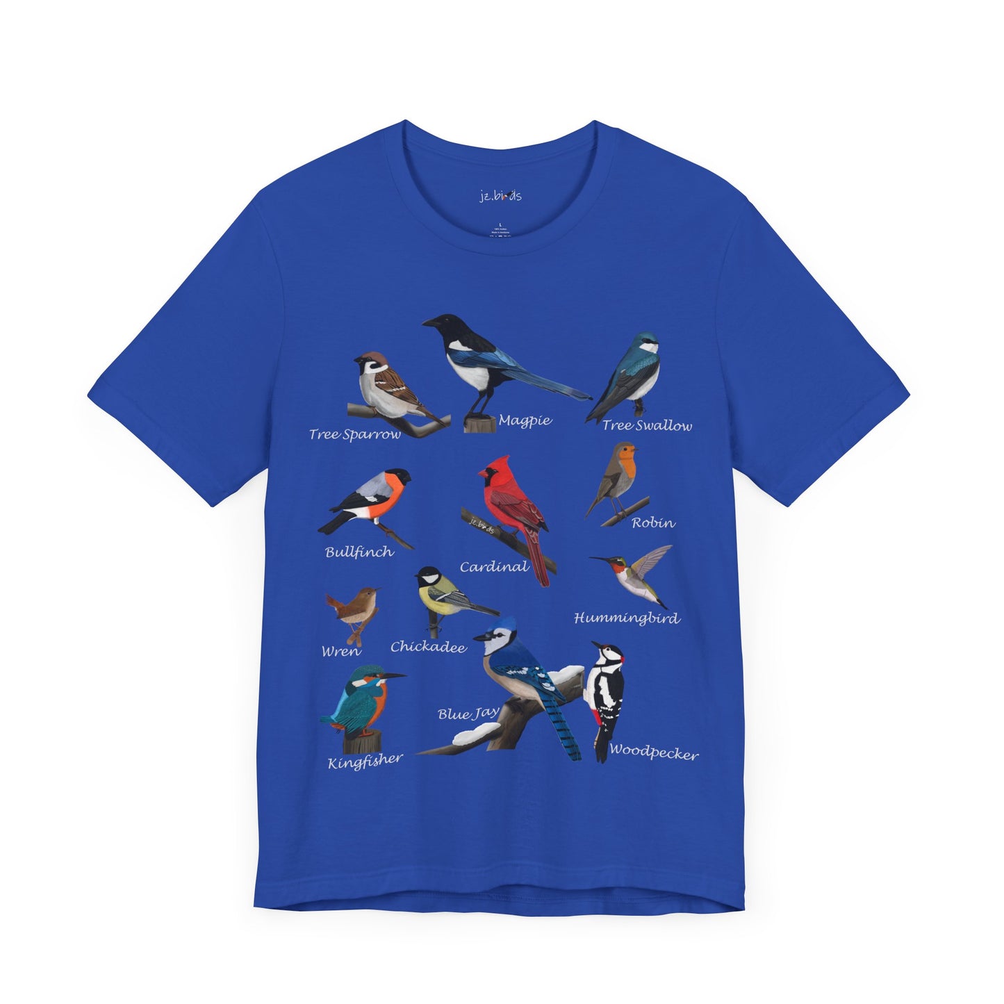 Garden Birds Blue Jay Cardinal Robin Chickadee Birding & Birdwatching Bird T-Shirt