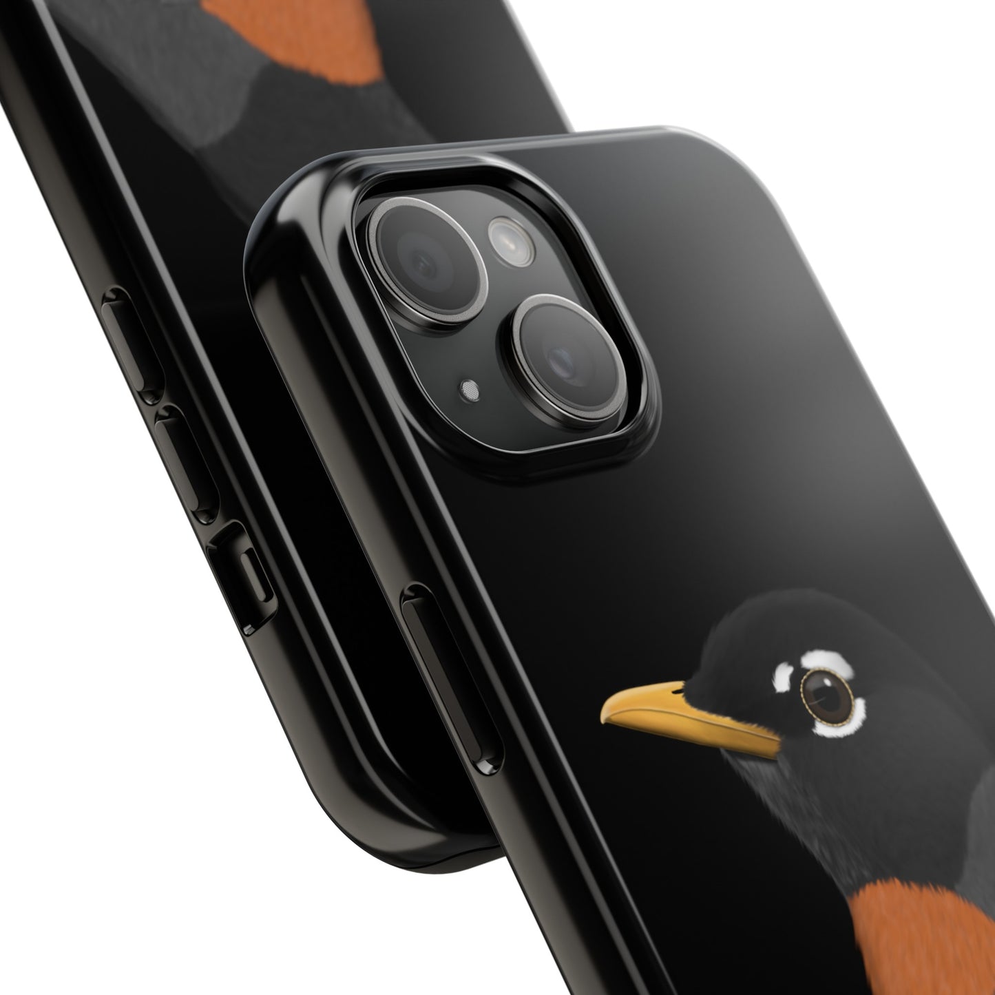 Robin Bird Art Tough Phone Case Black