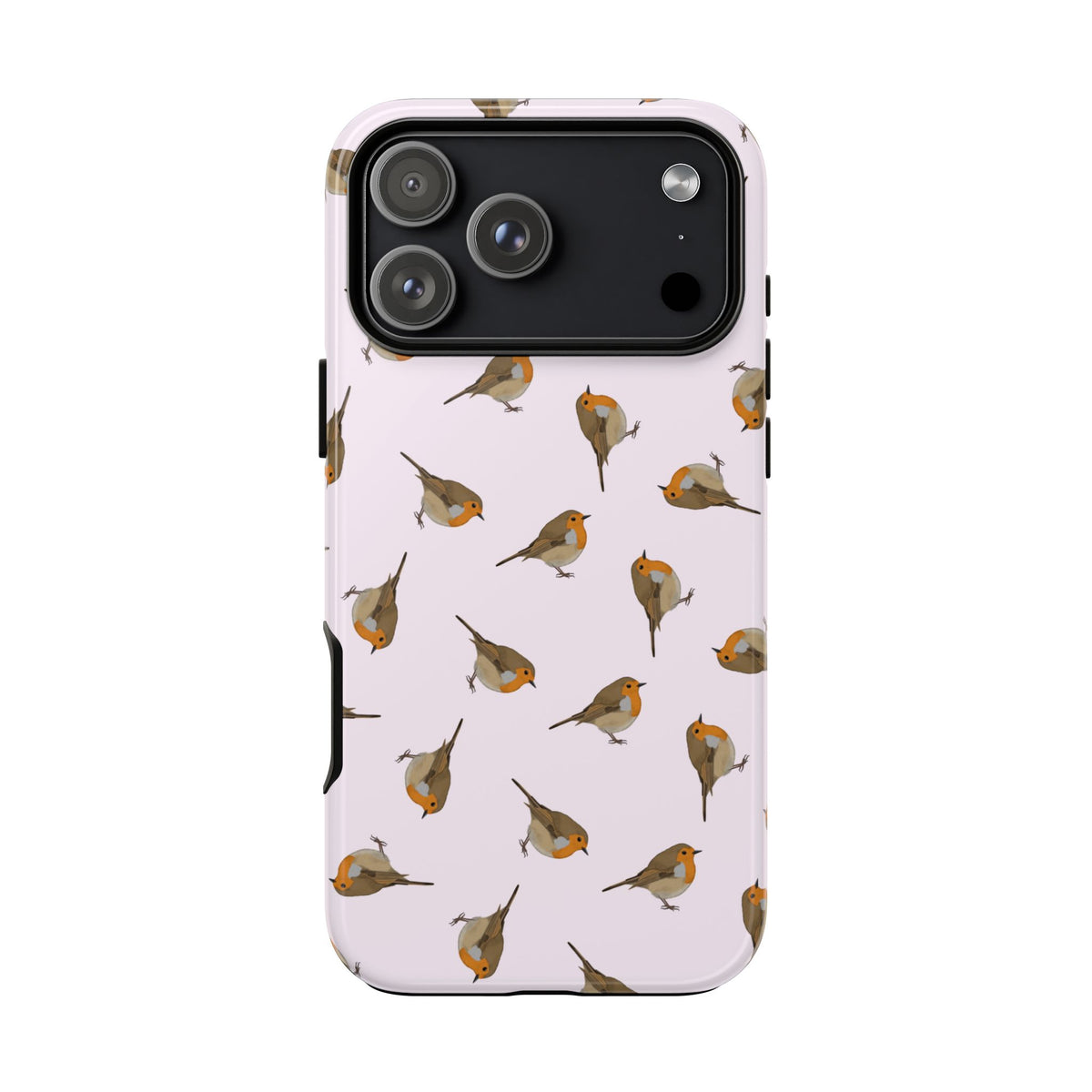 Funda para móvil con motivo de petirrojo en rosa | Motivo de pájaro para iPhone y Google Pixel