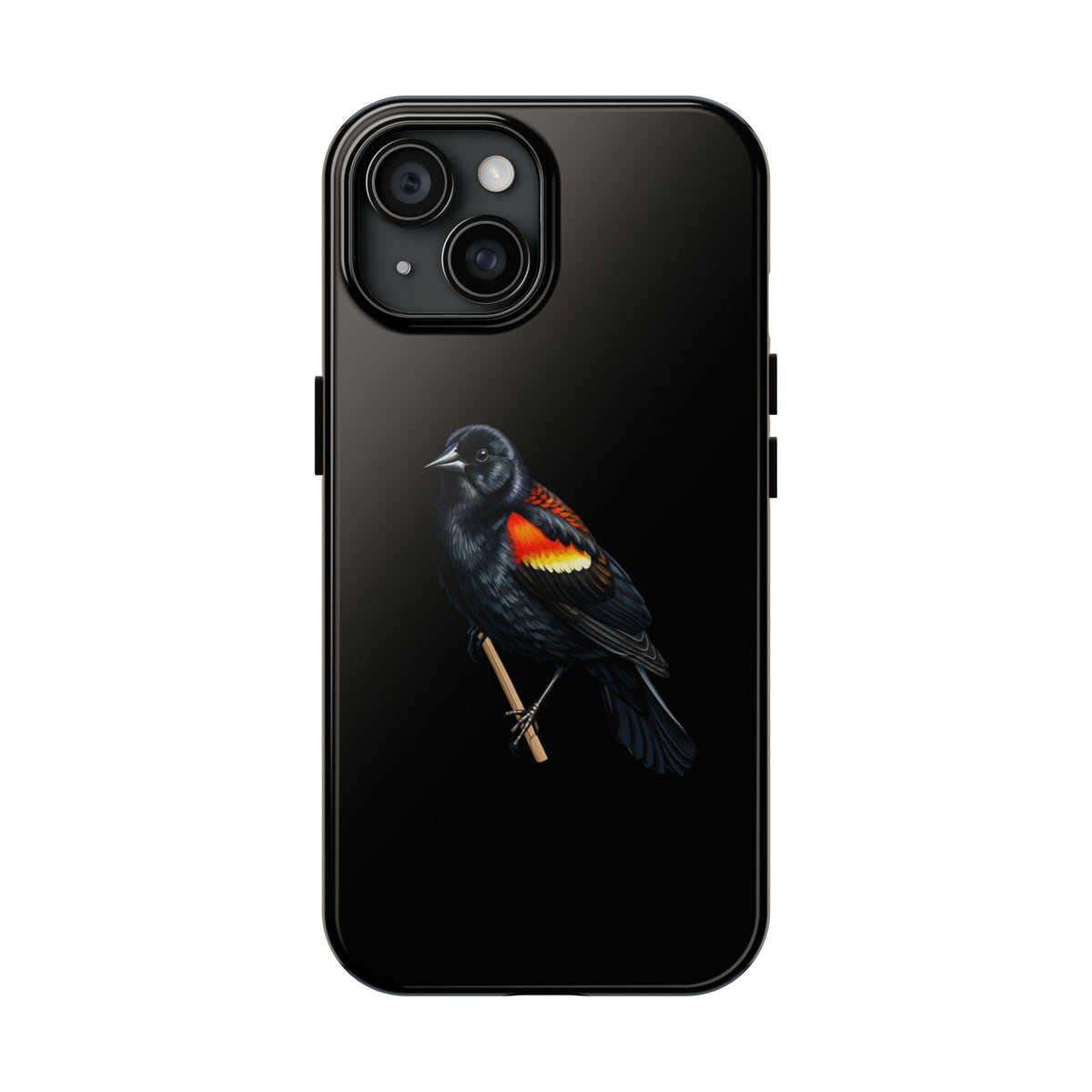 Red Winged Blackbird Dual-Layer iPhone Case with Bird Art – The Perfect Gift for Ornithologists & Bird Lovers