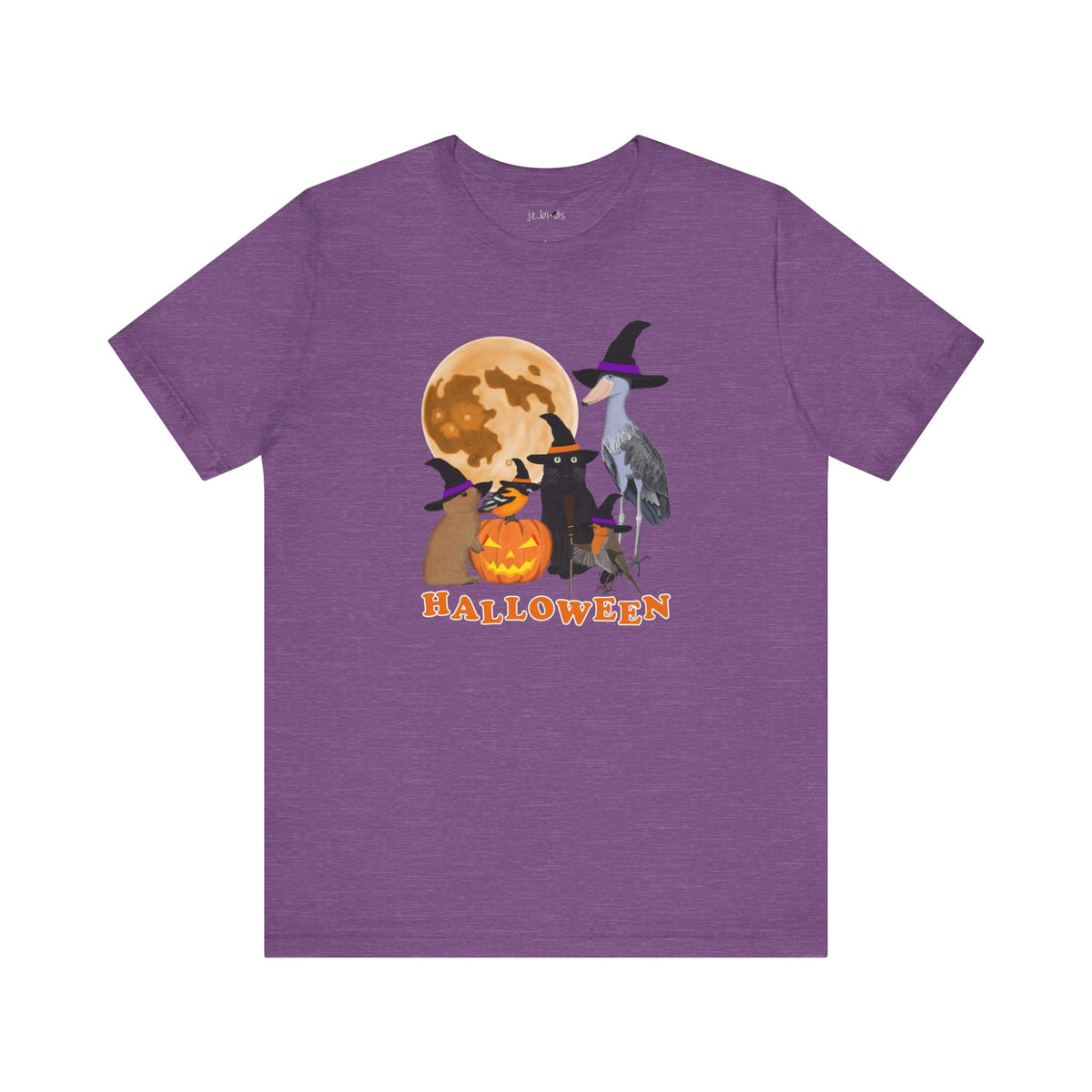 Baltimore Oriole Robin Shoebill with Cat and Bunny Halloween Bird T-Shirt