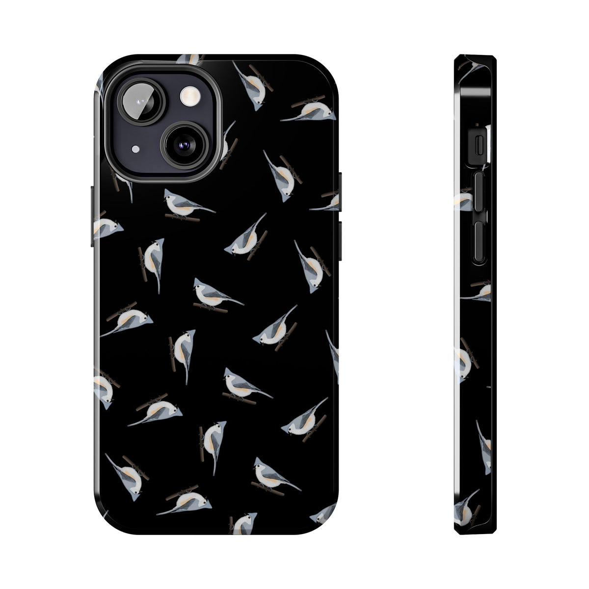 Tufted Titmouse iPhone Case Black – Premium Tough Phone Cover for Bird Lovers – animal lover,