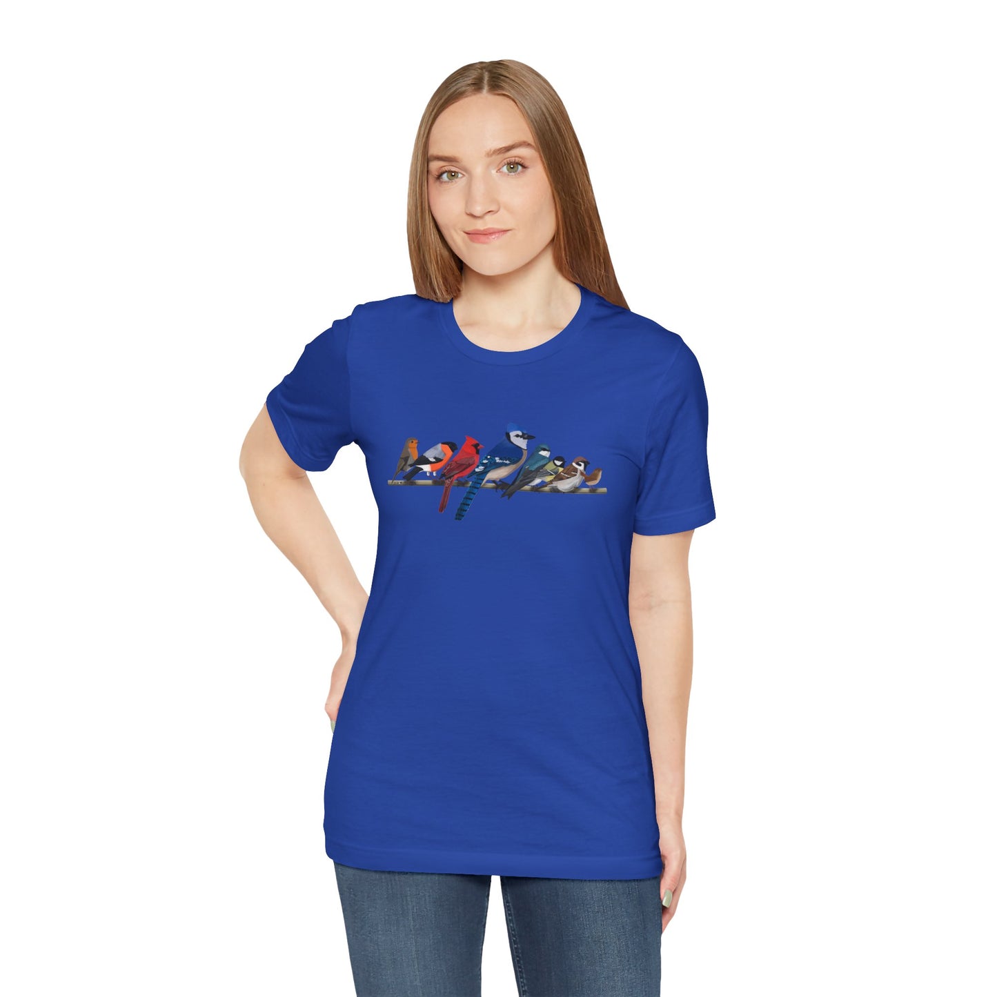 Blue Jay Cardinal Robin Garden Birds on a Branch Birding & Birdwatching Bird T-Shirt