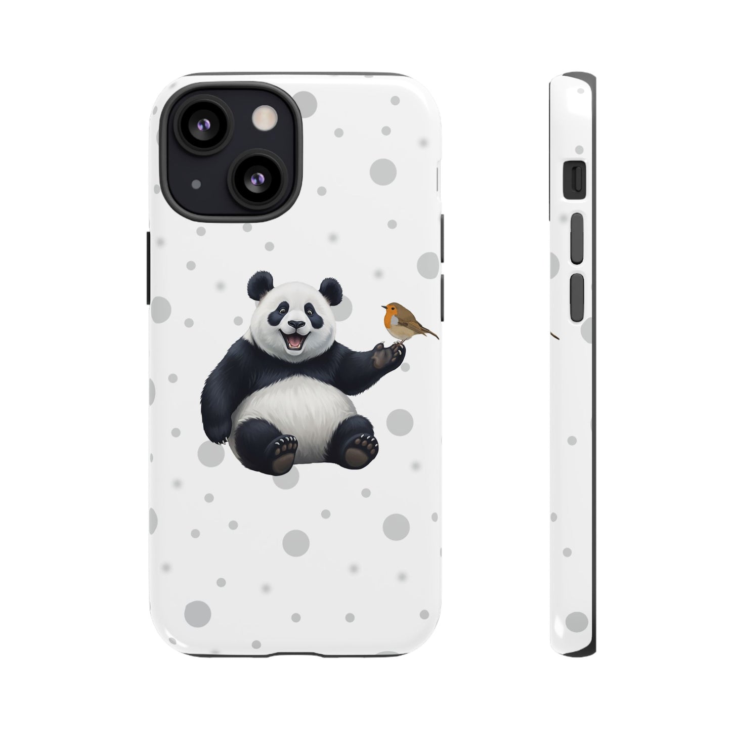 Rotkehlchen mit Panda iPhone & Google Pixel Tiermotiv Handyhülle - Tierisch guter Schutz