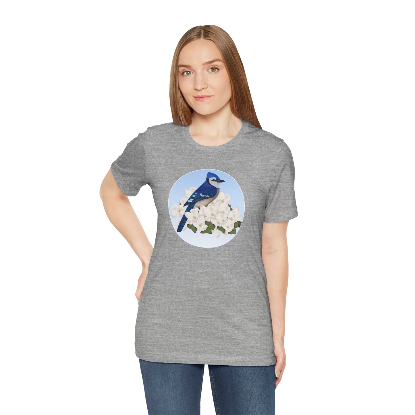 Blue Jay and Spring Apple Blossoms Bird T-Shirt