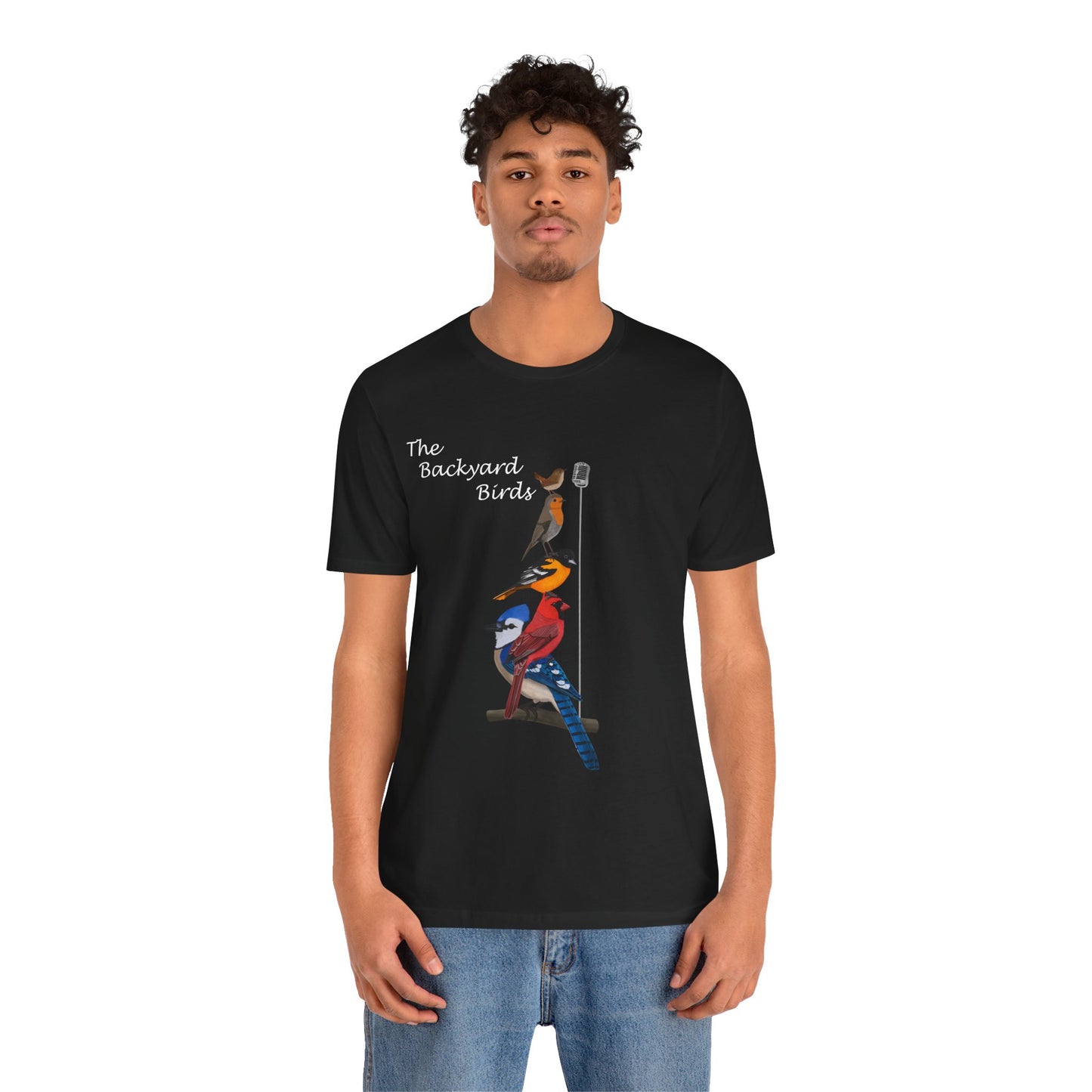 The Backyard Birds Blue Jay Cardinal Robin Birding & Birdwatching T-Shirt