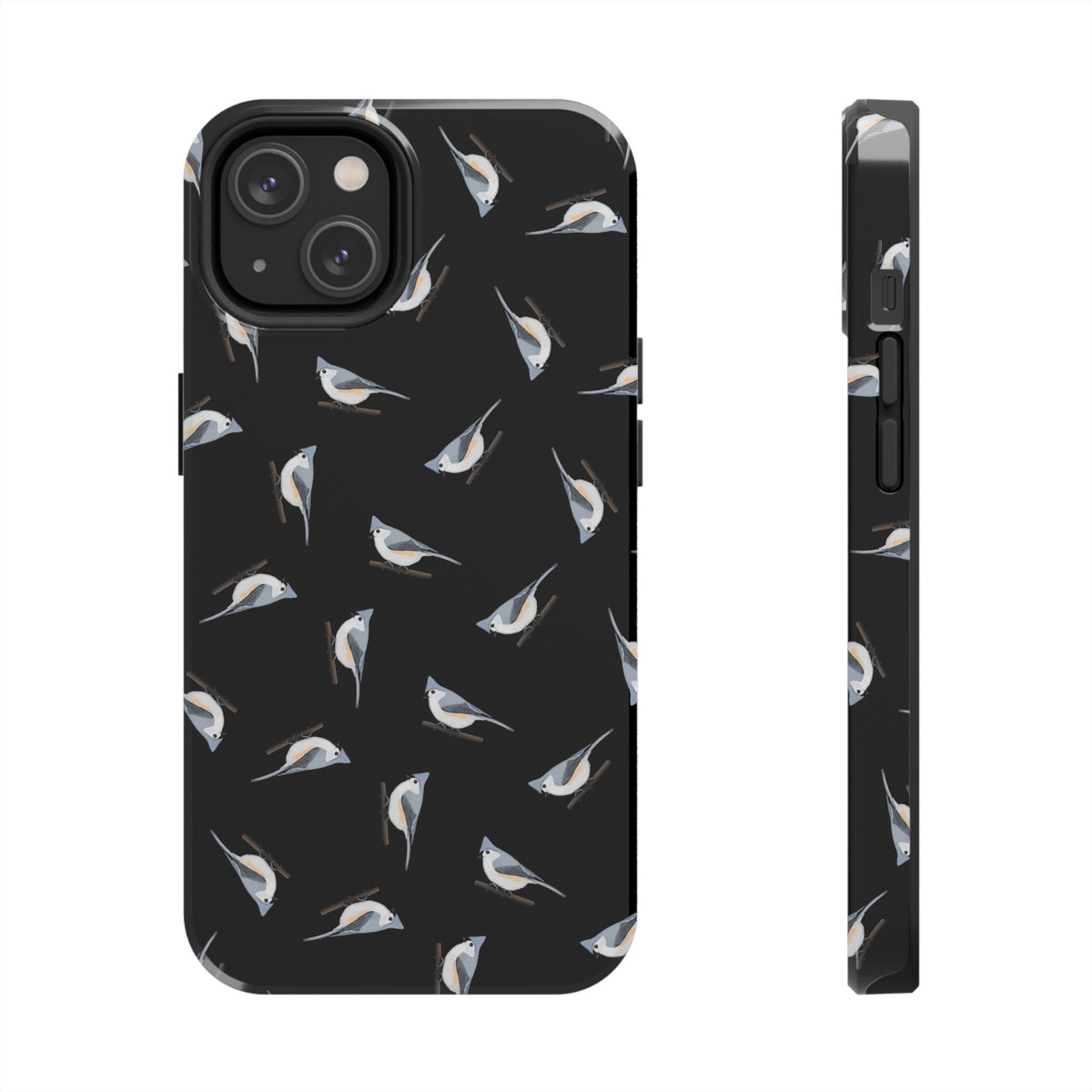 Tufted Titmouse iPhone Case Black – Premium Tough Phone Cover for Bird Lovers