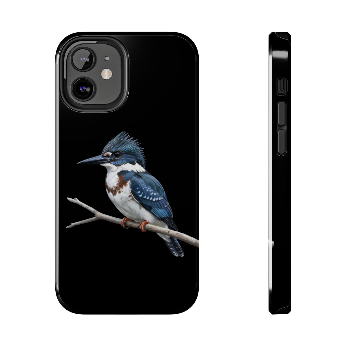 Belted Kingfisher Phone Case on animal lover background