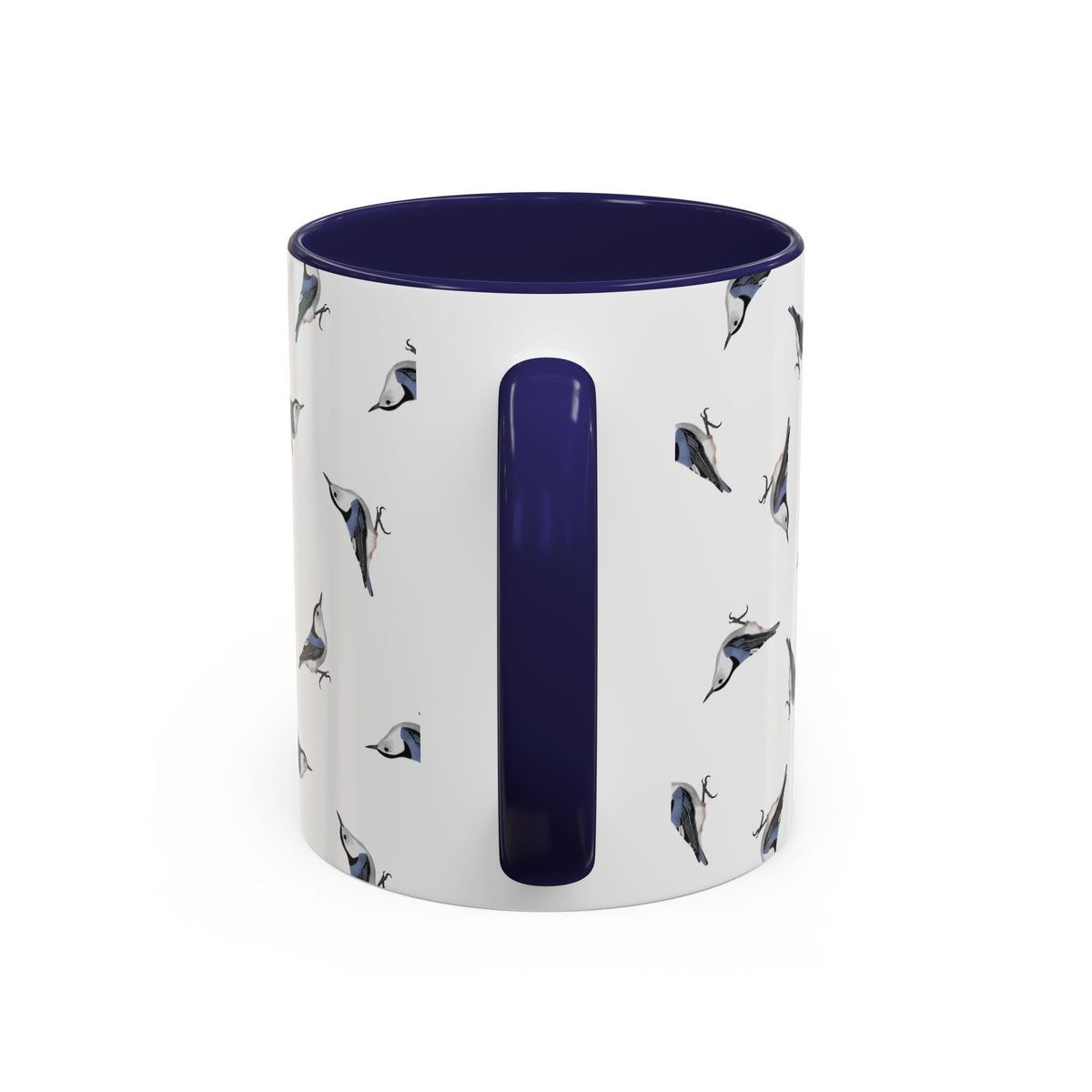 Nuthatch All-Over Pattern Accent Mug | Colorful Bird Lover Gift for Birdwatchers
