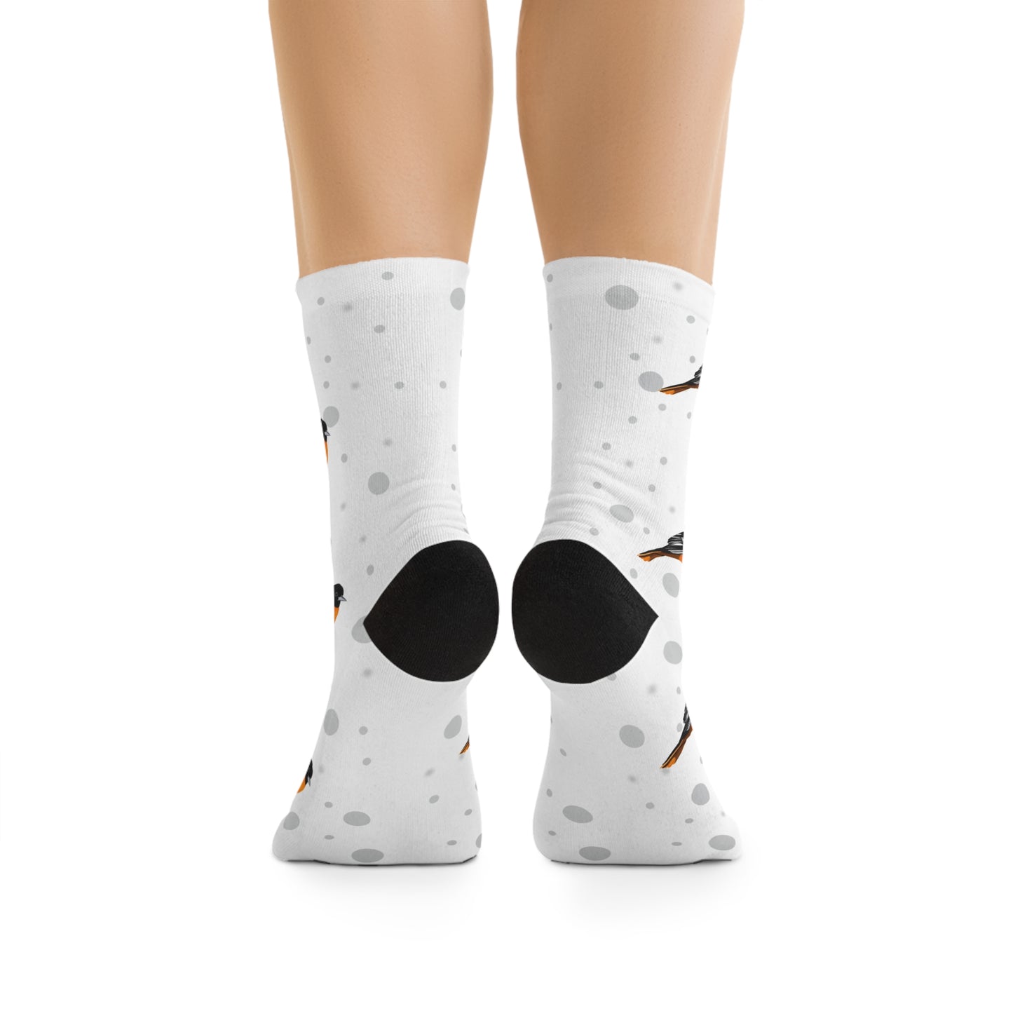 Baltimore Oriole Socks White Bird Socks for Bird Lovers One Size