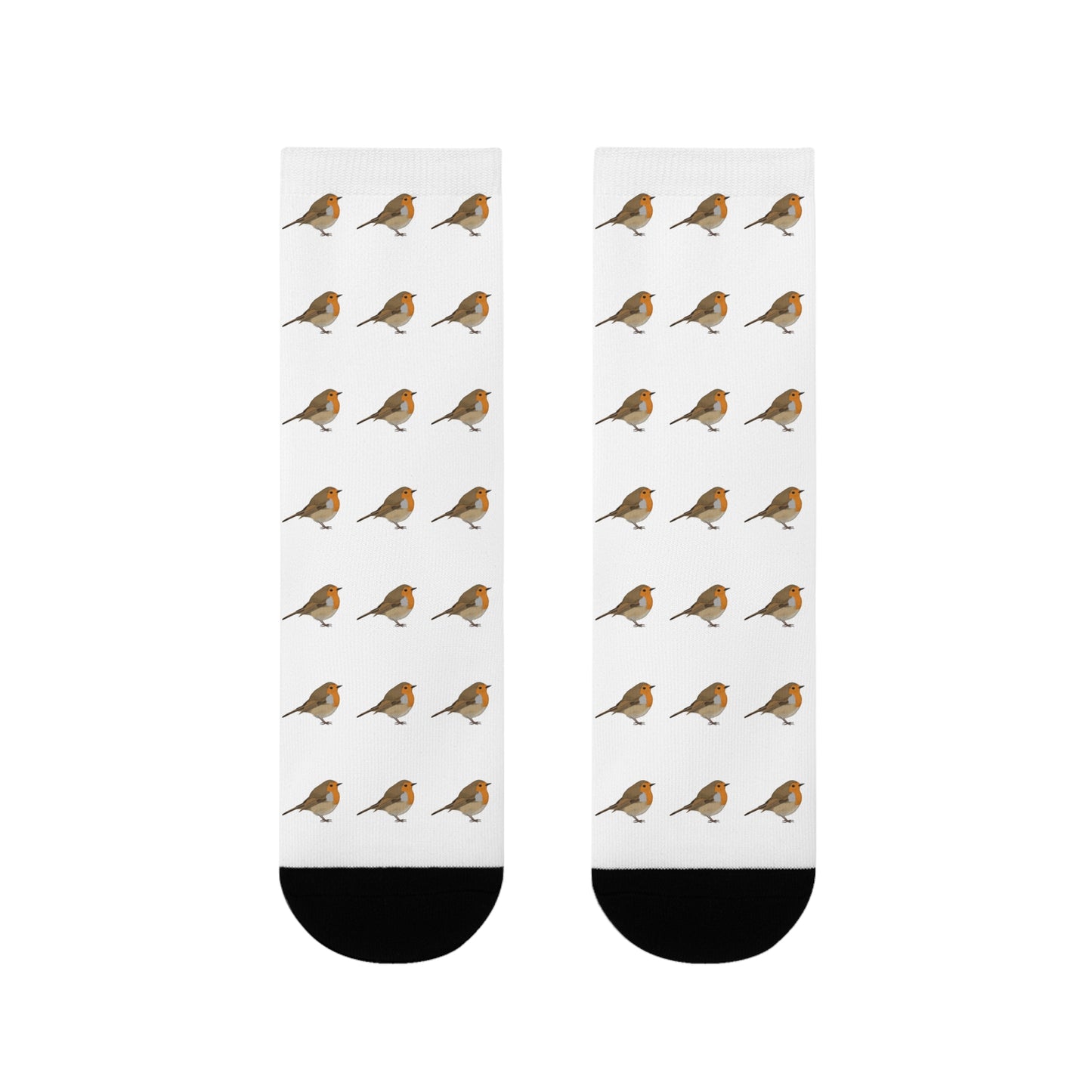 Rotkehlchen Socken – für Vogelfreunde & Vogelbeobachter Weiß