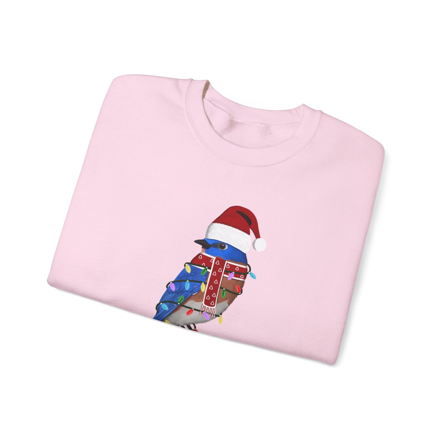 Bluebird with Fairy Lights Santa Claus Christmas Bird Sweatshirt