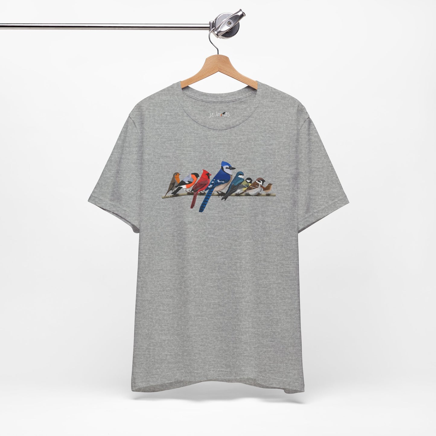 Blue Jay Cardinal Robin Garden Birds on a Branch Birding & Birdwatching Bird T-Shirt