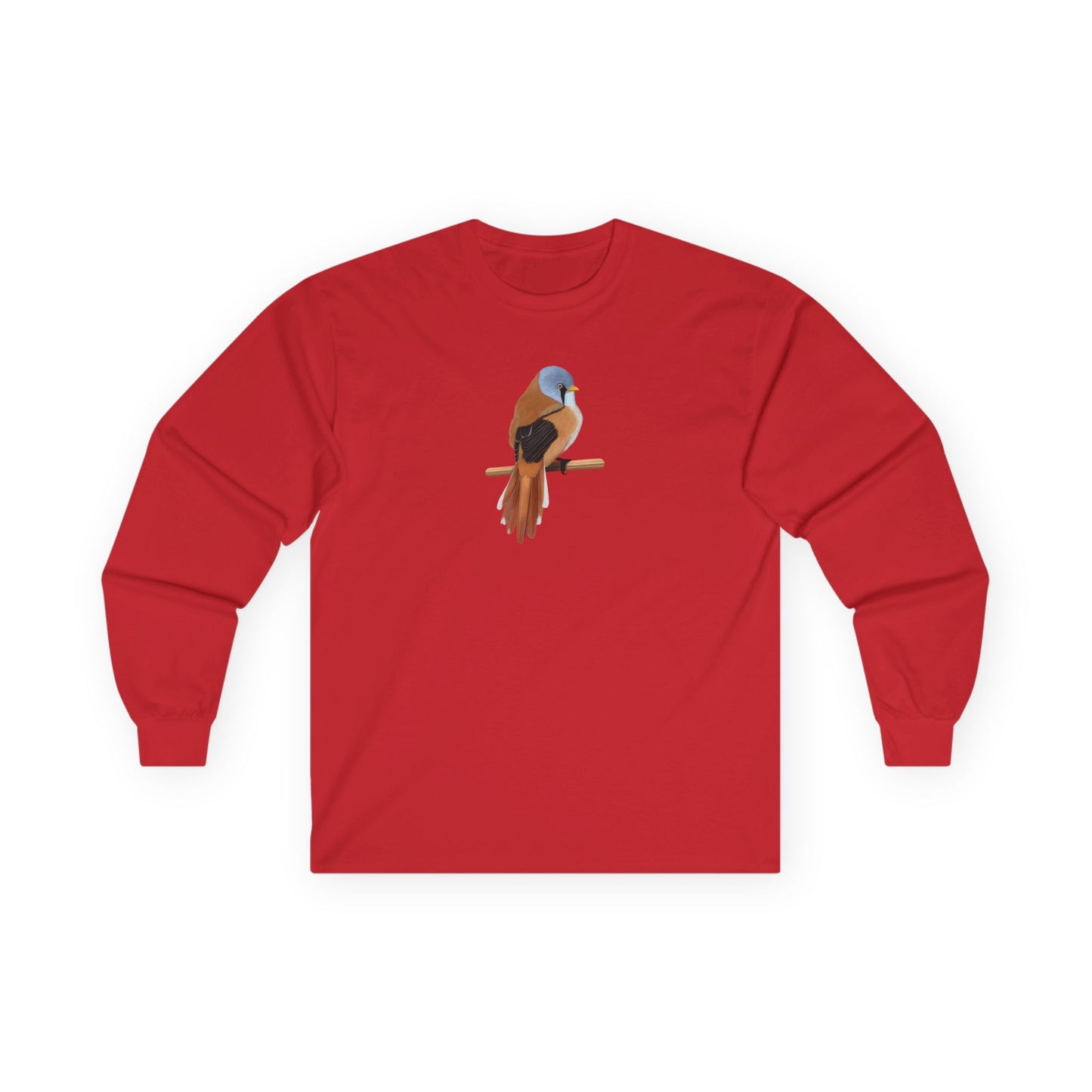 Bearded Reedling Birding & Birdwatching Bird Cotton Long Sleeve T-Shirt