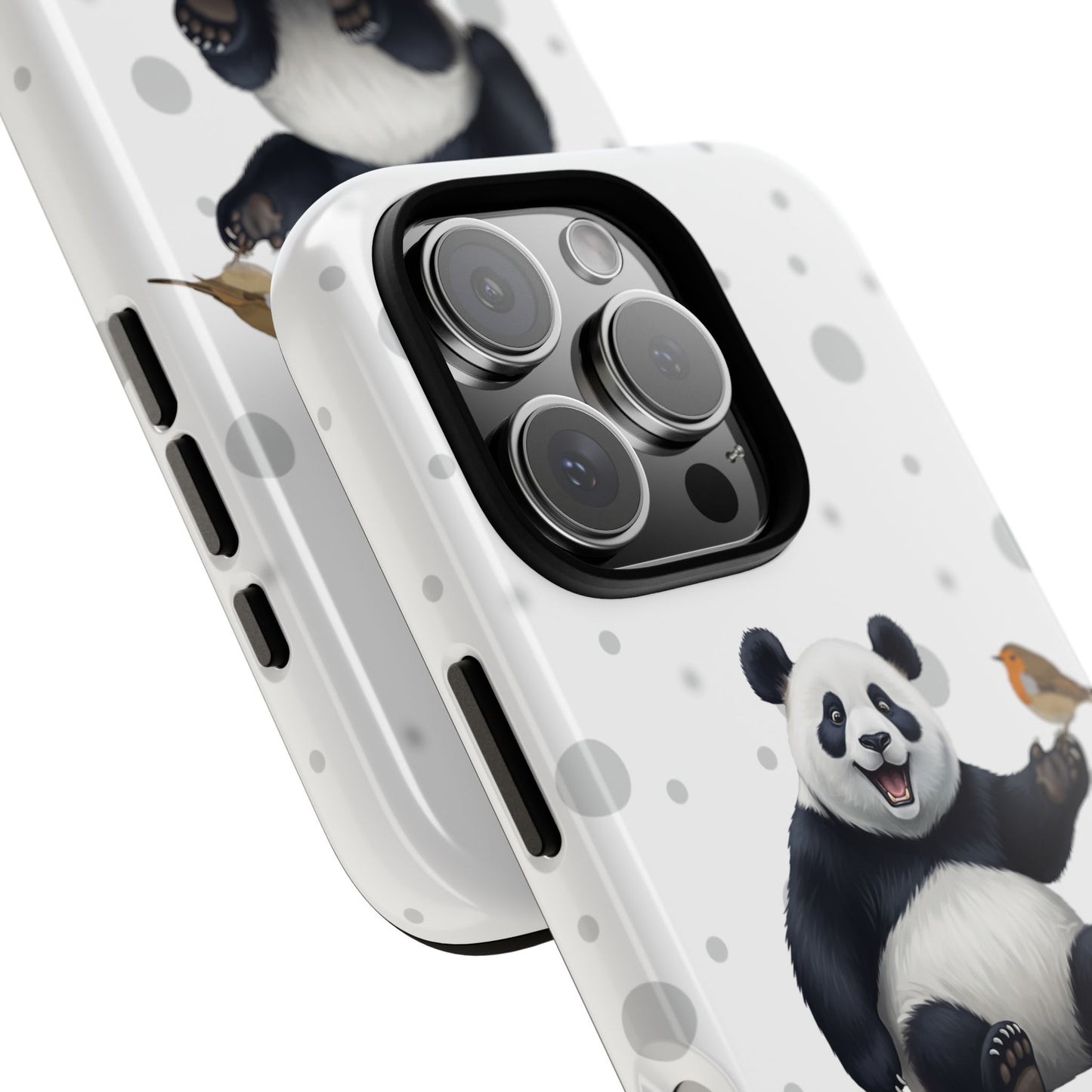 Rotkehlchen mit Panda iPhone & Google Pixel Tiermotiv Handyhülle - Tierisch guter Schutz