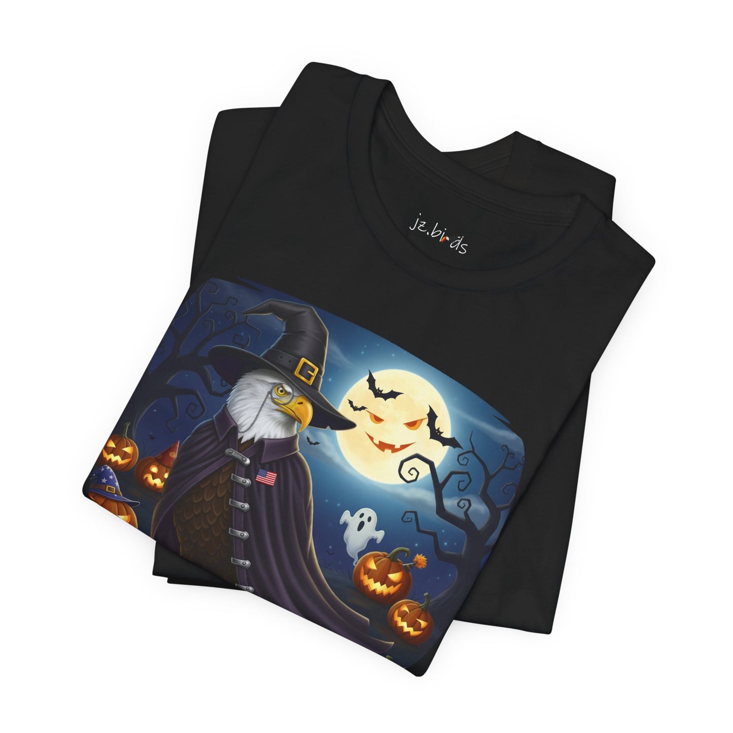 Bald Eagle Halloween Bird T-Shirt - Spooky Full Moon Halloween Costume for Bird Lovers